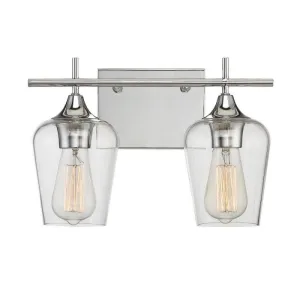 OCTAVE 2 LIGHT VANITY BAR, POLISHED CHROME