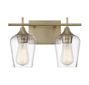OCTAVE 2 LIGHT VANITY BAR, WARM BRASS