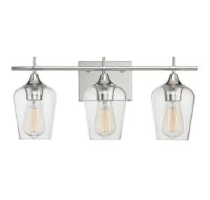 OCTAVE 3 LIGHT VANITY BAR, POLISHED CHROME