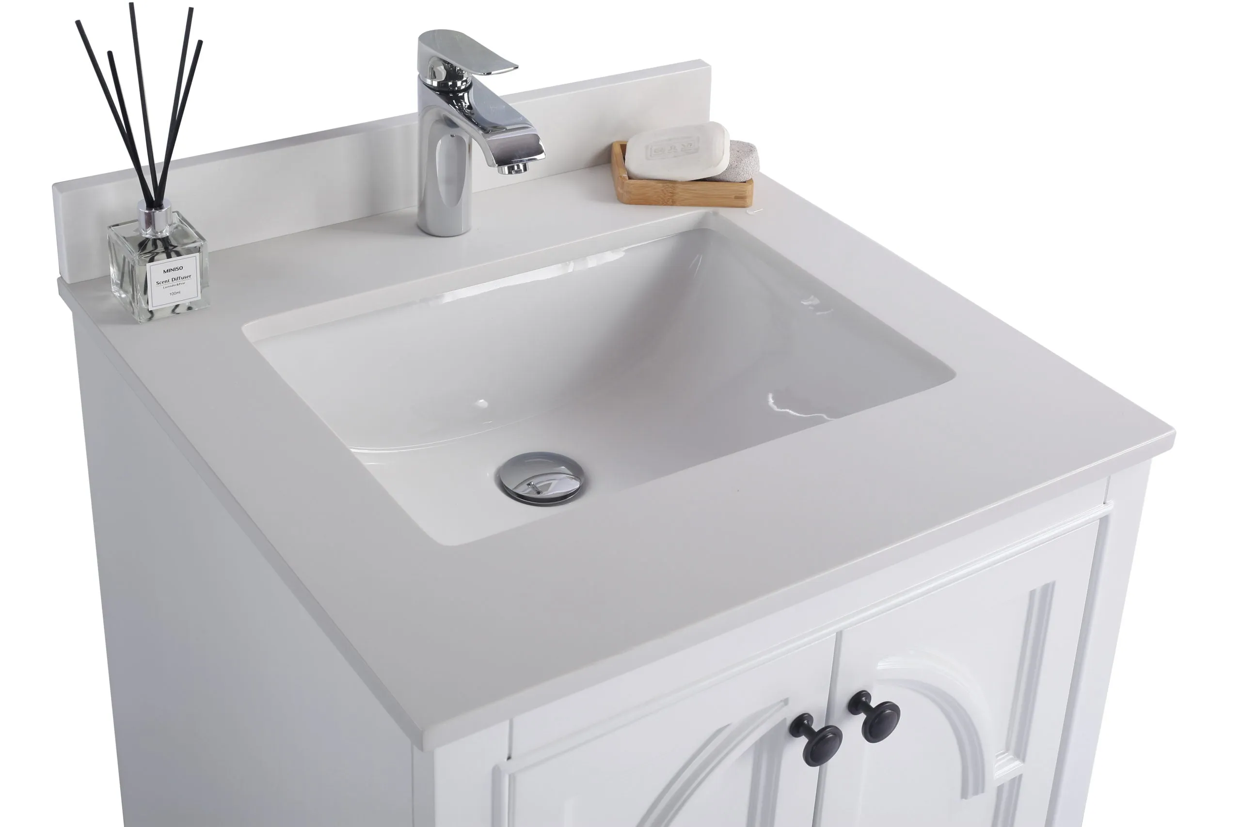 Odyssey 24" White Bathroom Vanity with Countertop