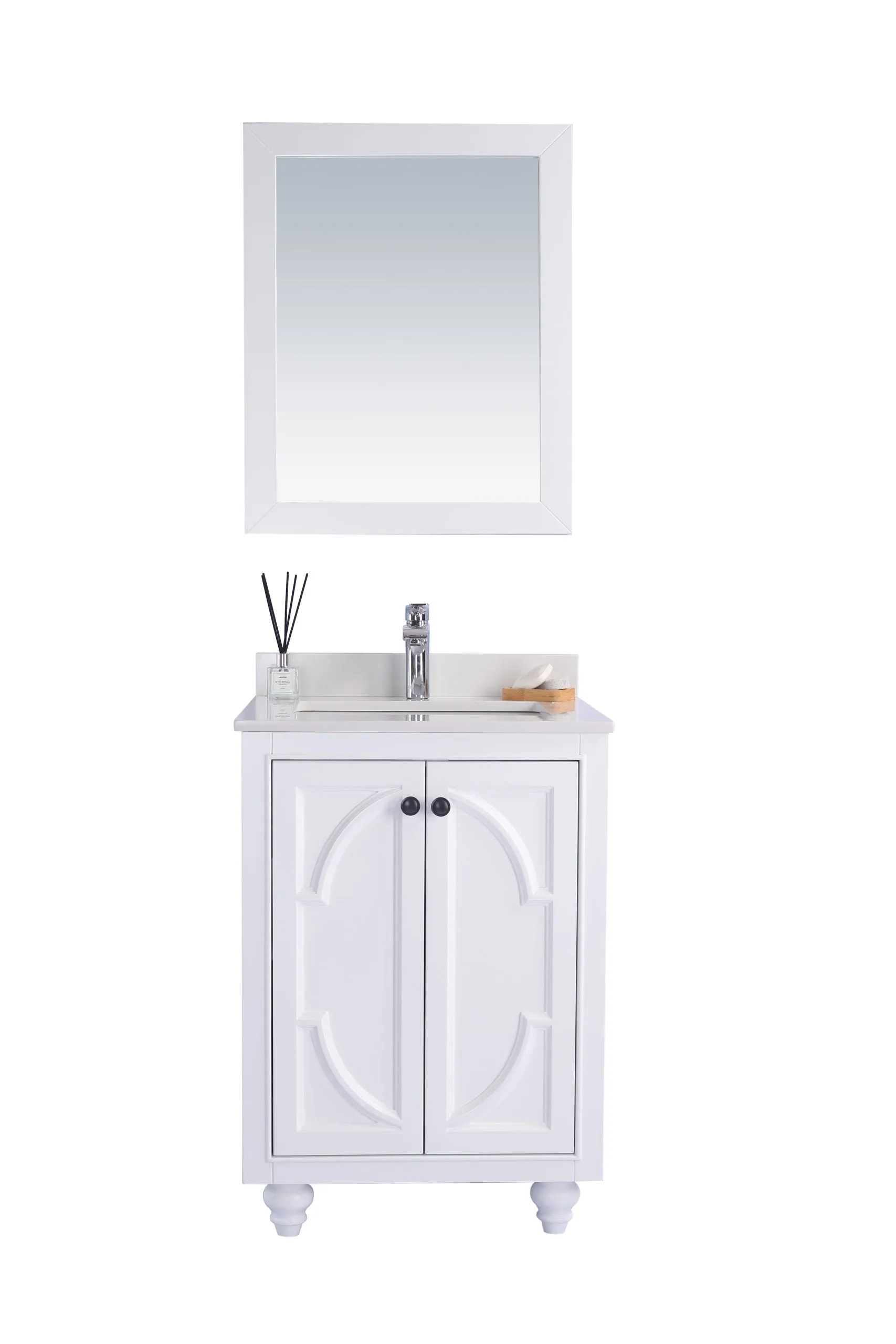 Odyssey 24" White Bathroom Vanity with Countertop