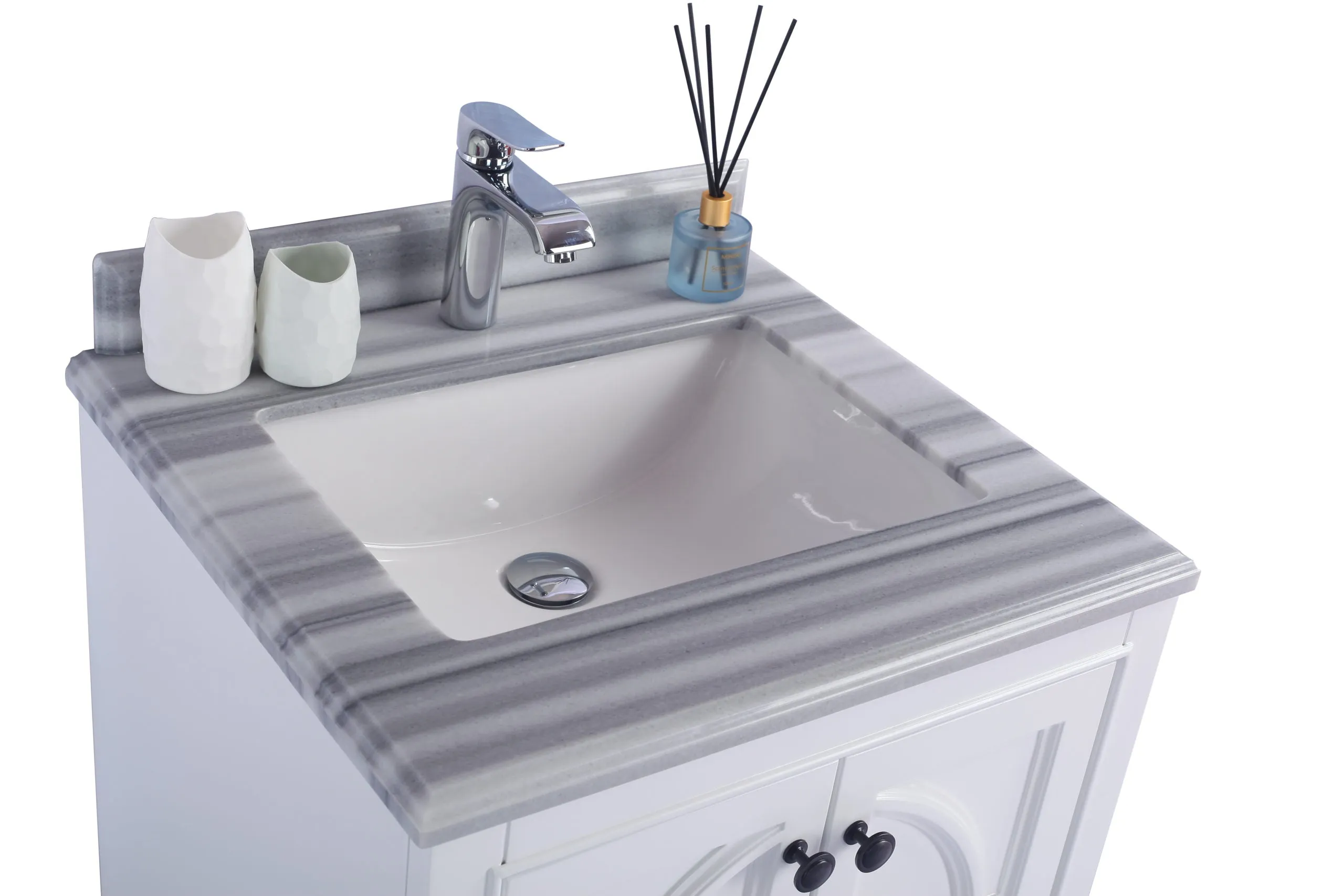 Odyssey 24" White Bathroom Vanity with Countertop