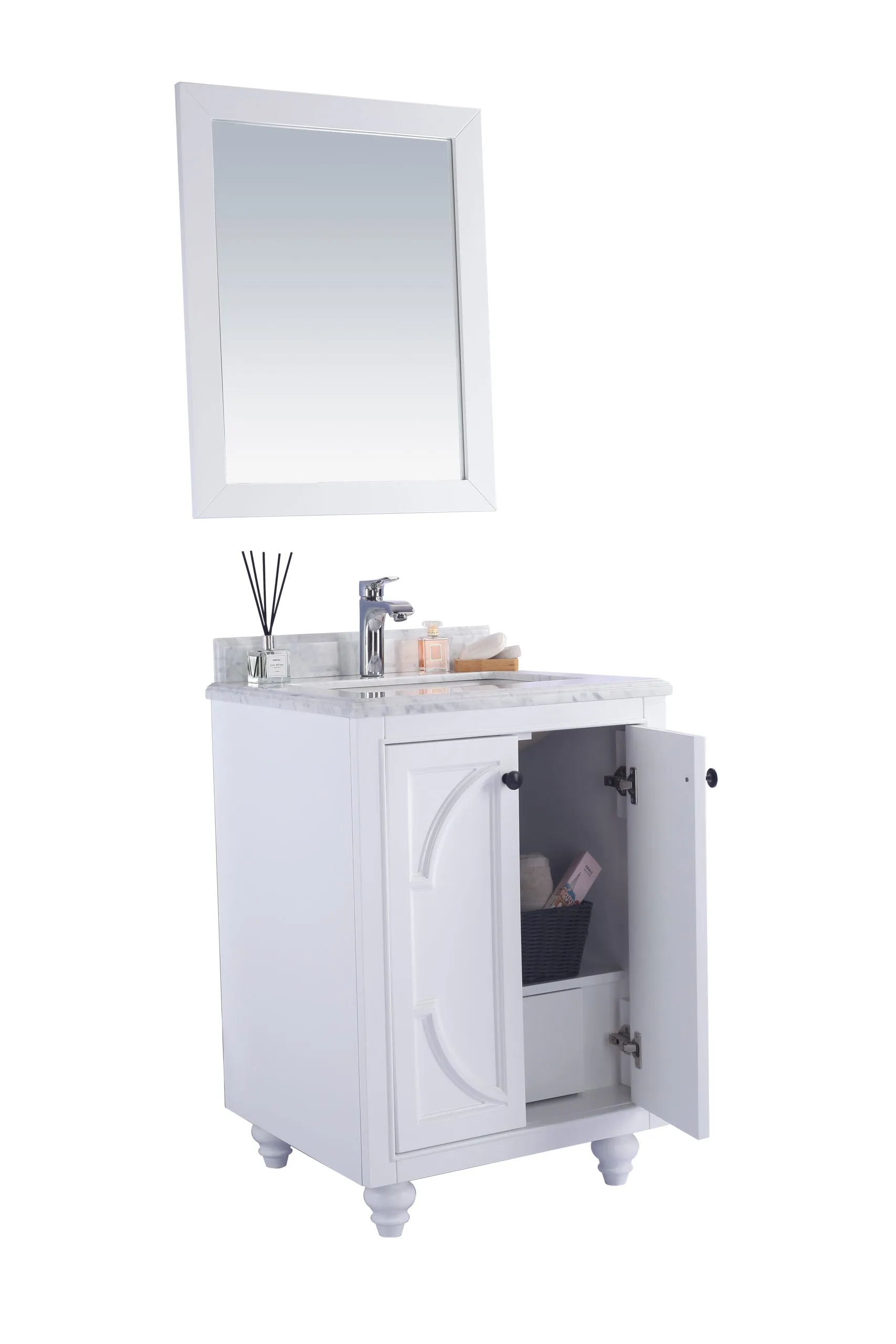 Odyssey 24" White Bathroom Vanity with Countertop