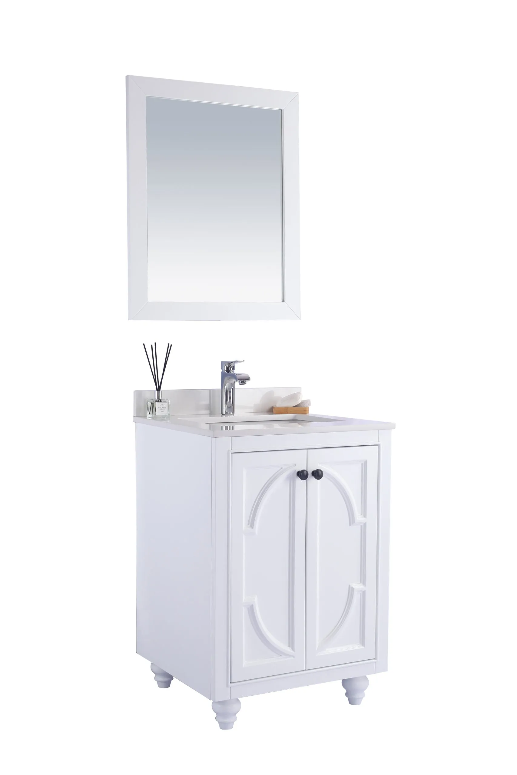 Odyssey 24" White Bathroom Vanity with Countertop