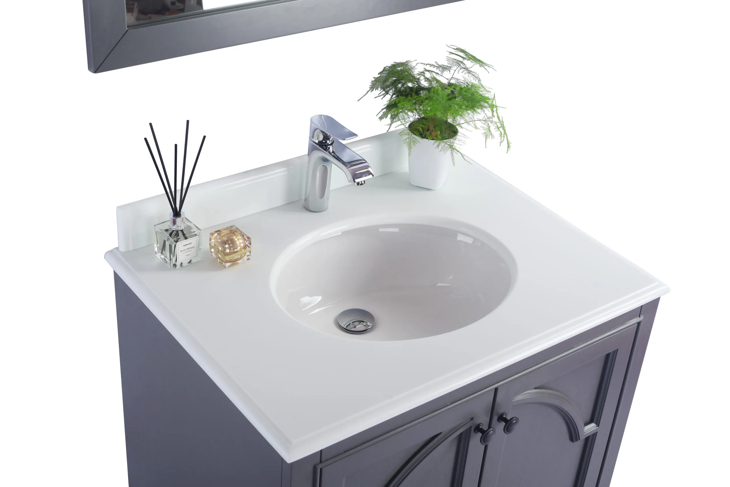 Odyssey 30" Maple Grey Bathroom Vanity with Countertop