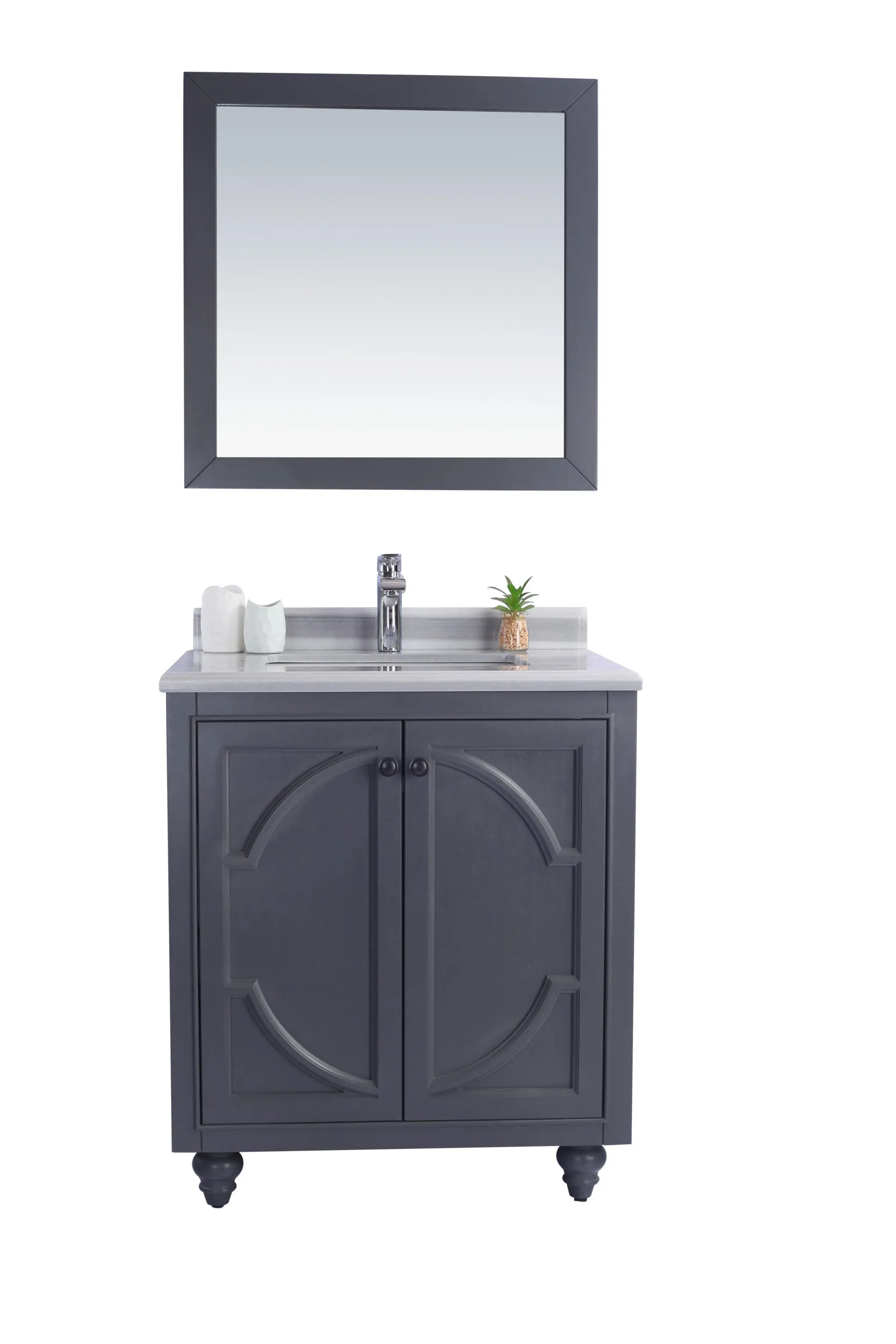 Odyssey 30" Maple Grey Bathroom Vanity with Countertop