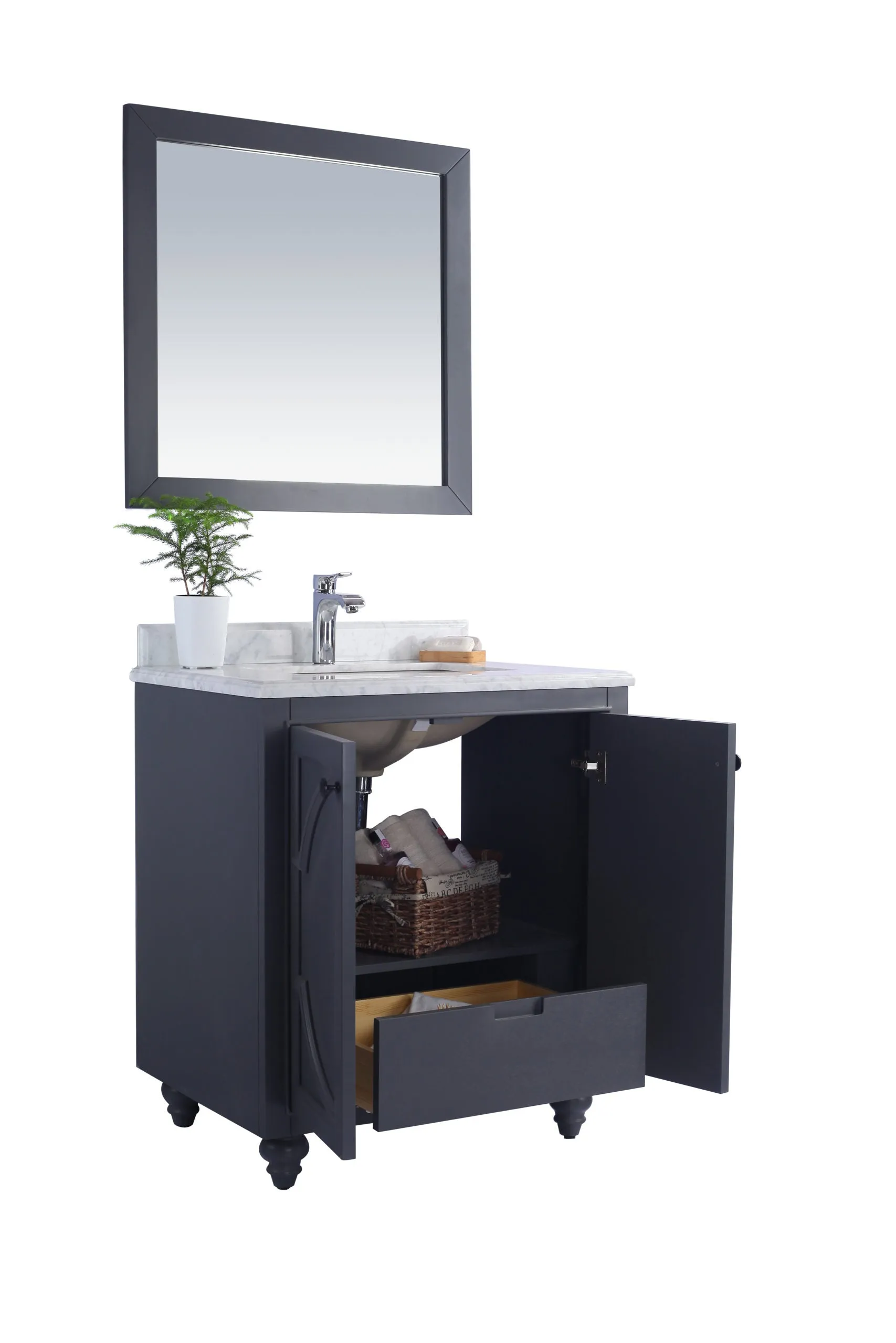Odyssey 30" Maple Grey Bathroom Vanity with Countertop