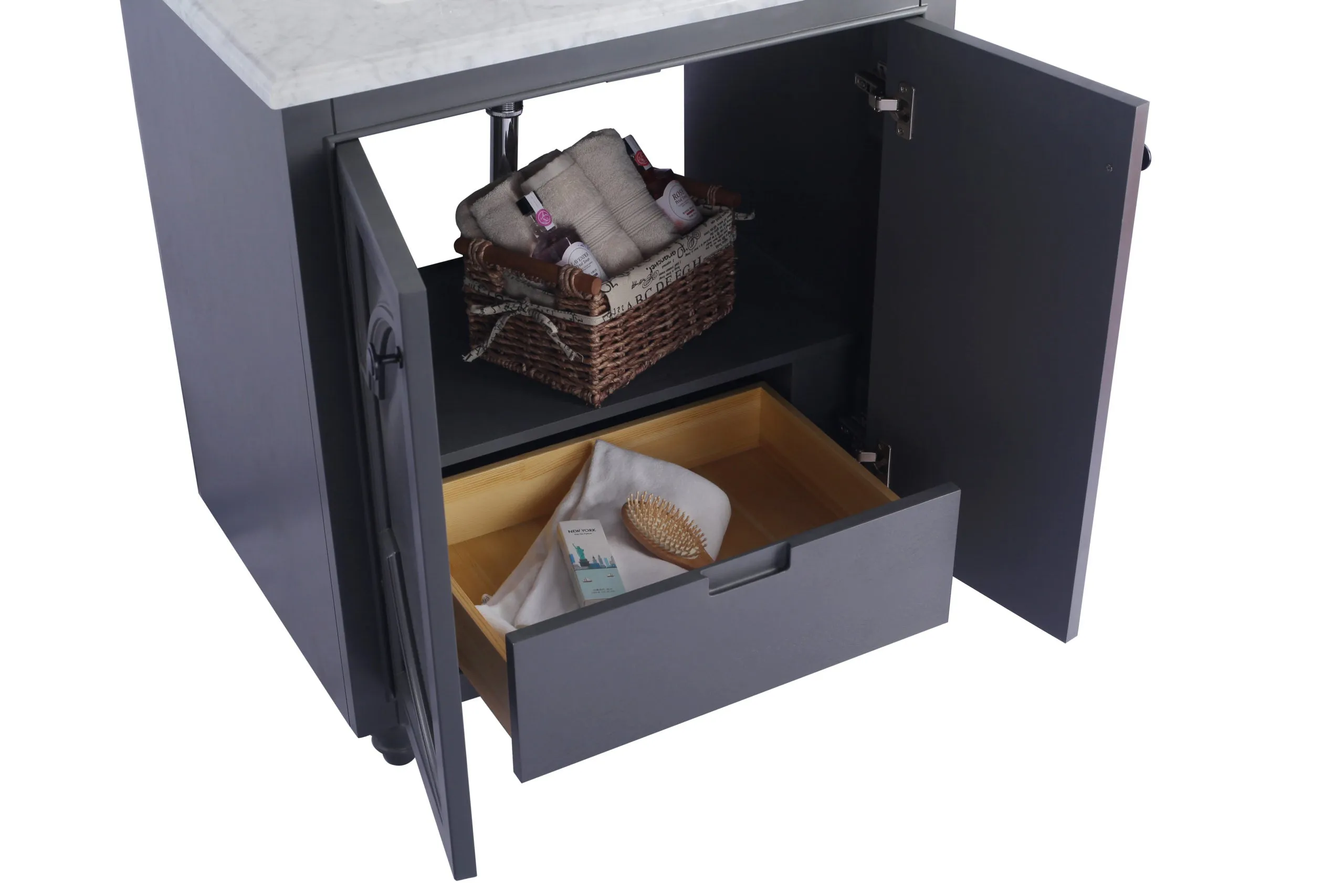 Odyssey 30" Maple Grey Bathroom Vanity with Countertop