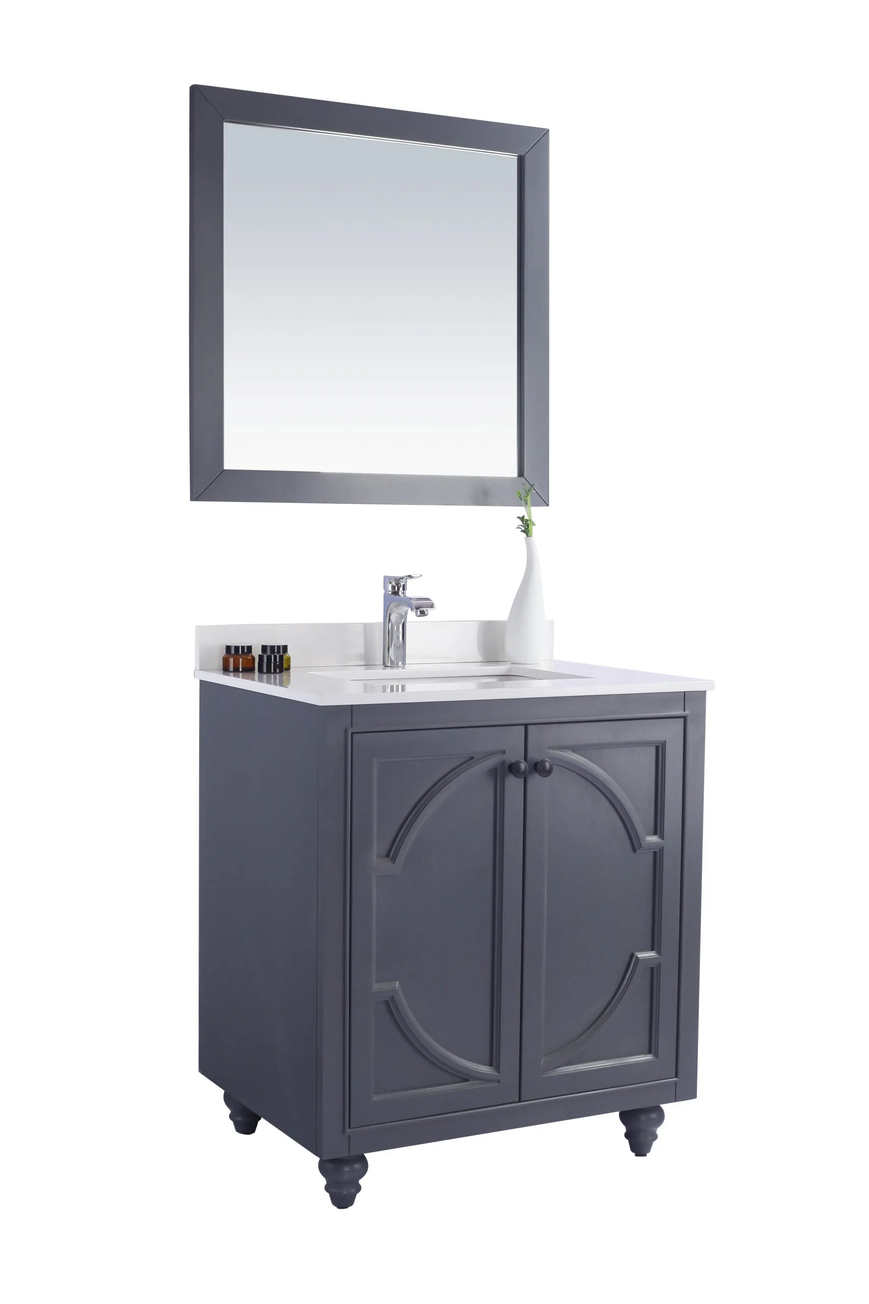 Odyssey 30" Maple Grey Bathroom Vanity with Countertop