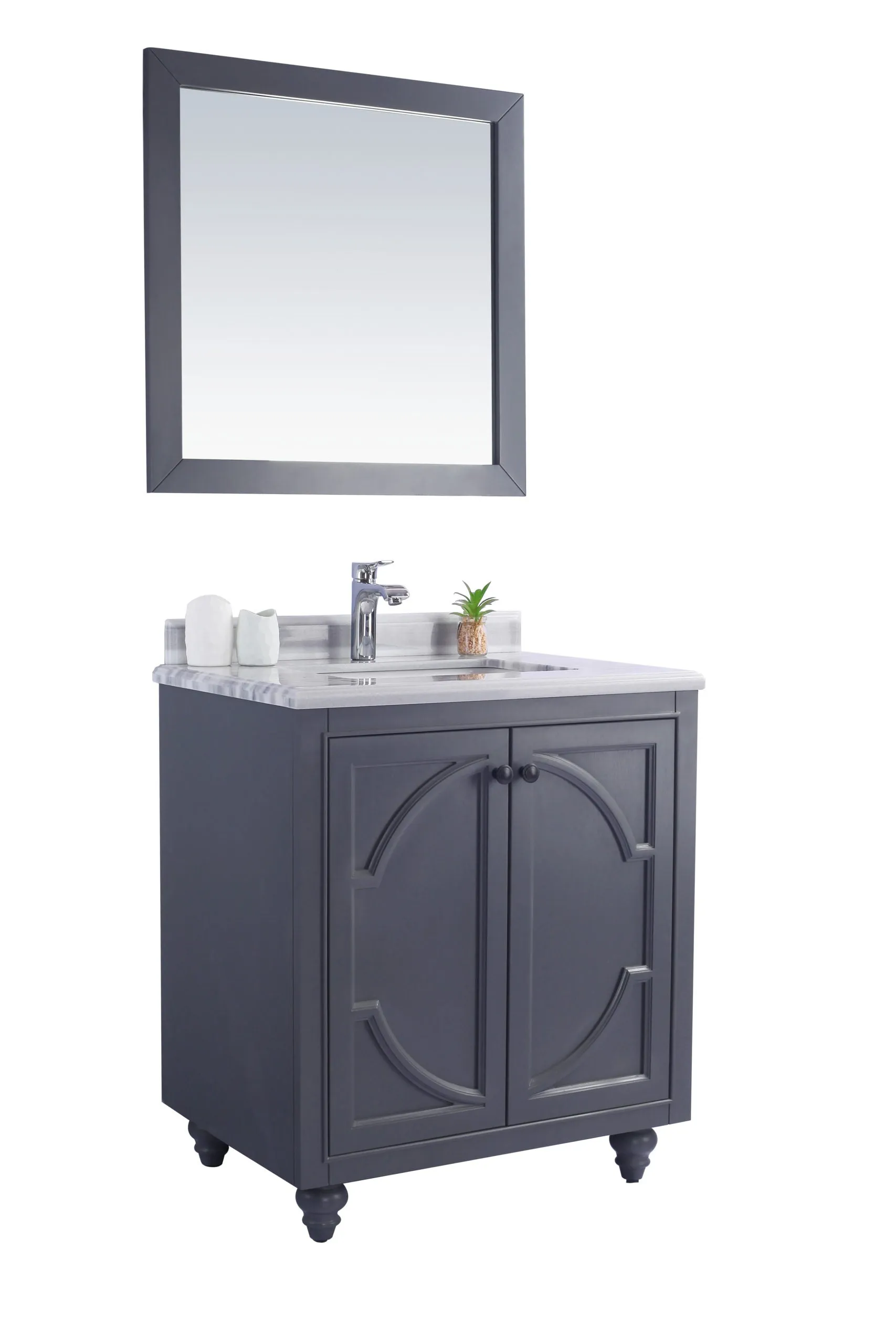Odyssey 30" Maple Grey Bathroom Vanity with Countertop