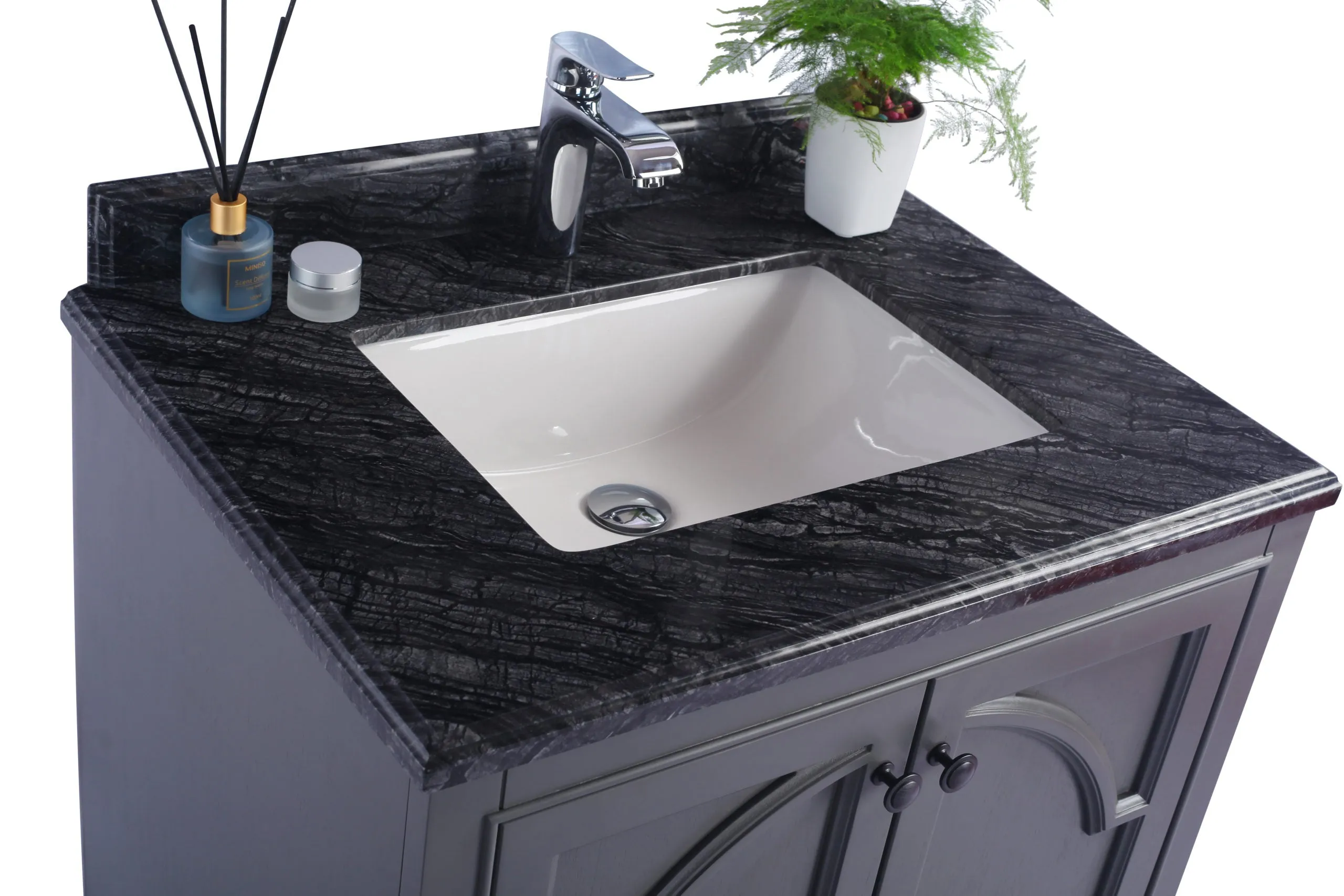 Odyssey 30" Maple Grey Bathroom Vanity with Countertop