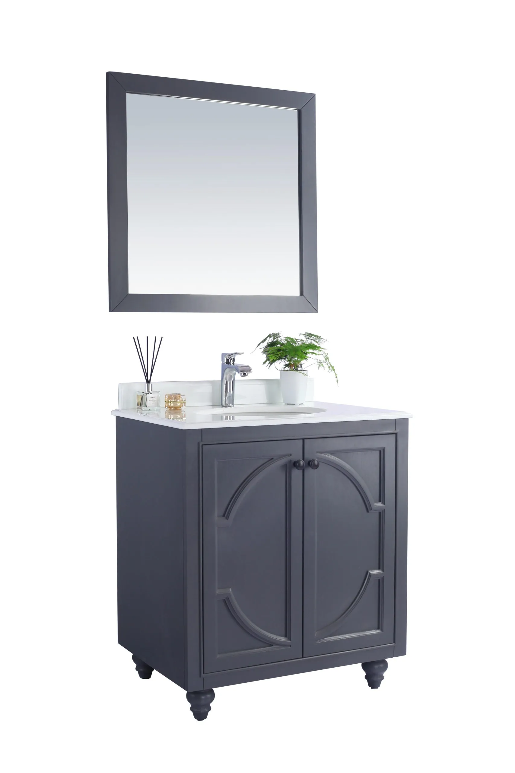 Odyssey 30" Maple Grey Bathroom Vanity with Countertop