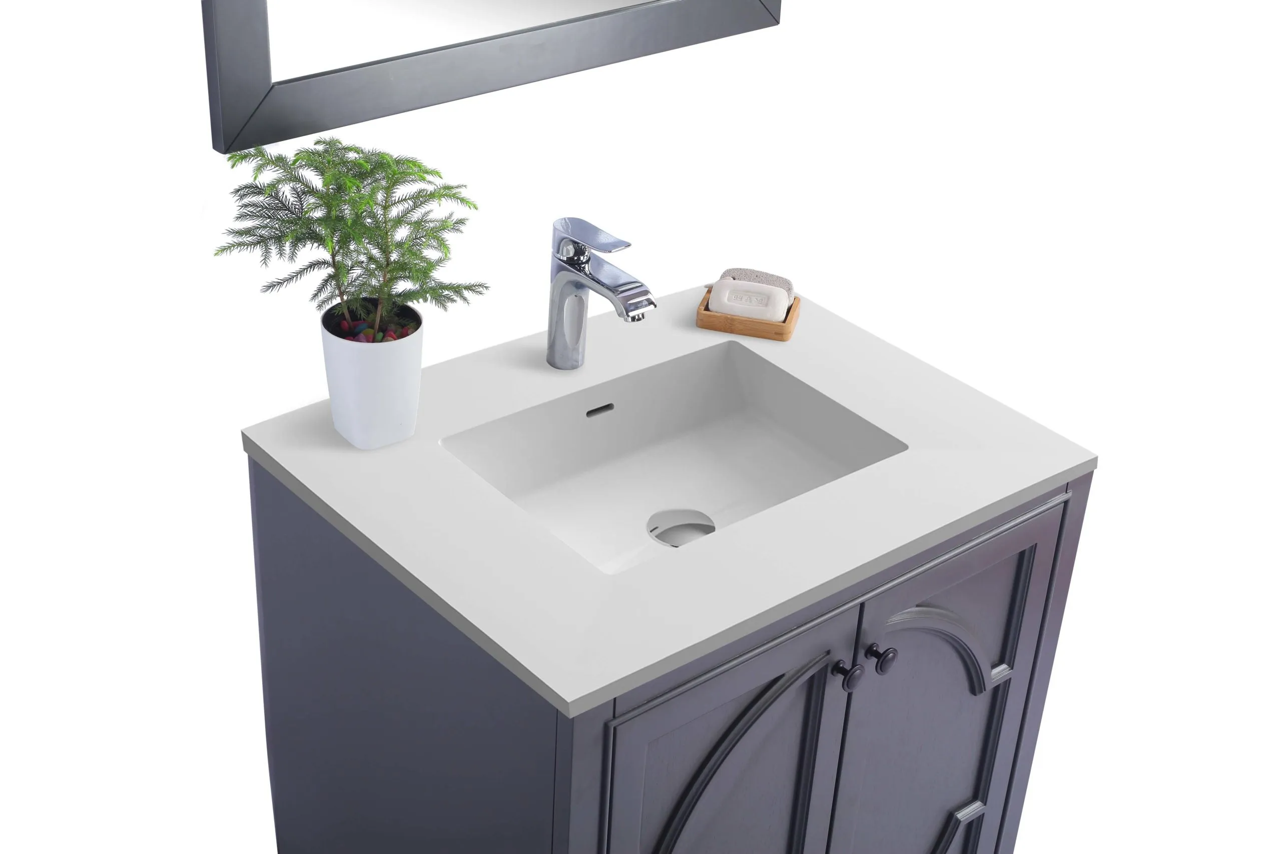 Odyssey 30" Maple Grey Bathroom Vanity with Countertop