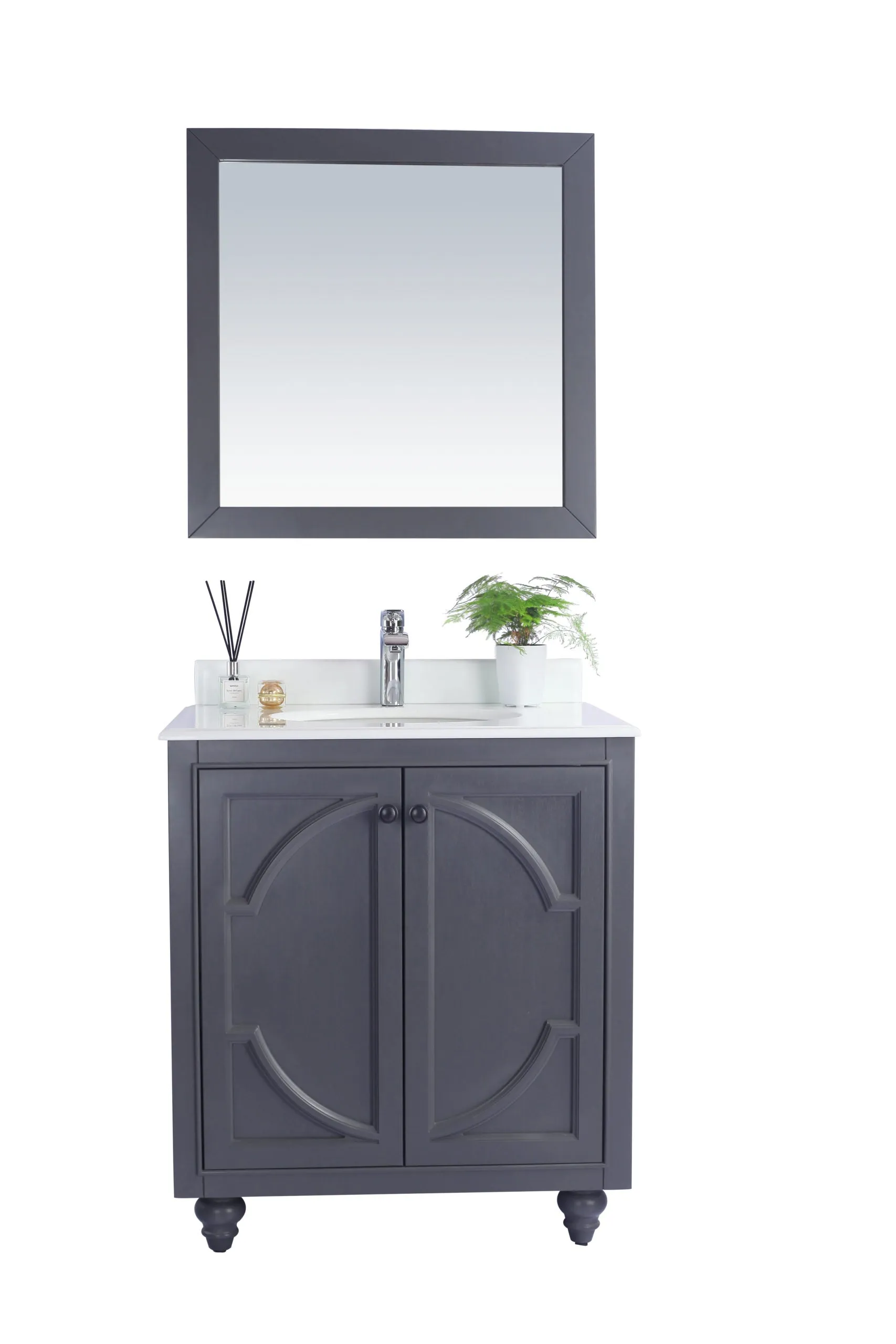 Odyssey 30" Maple Grey Bathroom Vanity with Countertop
