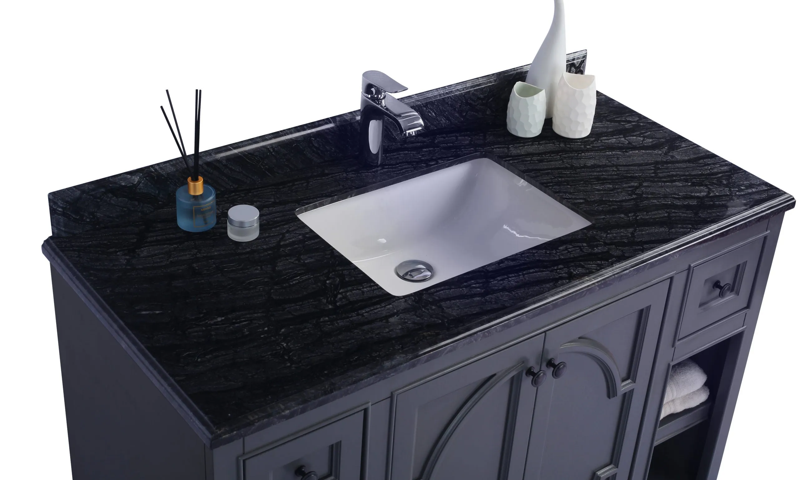 Odyssey 48" Maple Grey Bathroom Vanity with Countertop