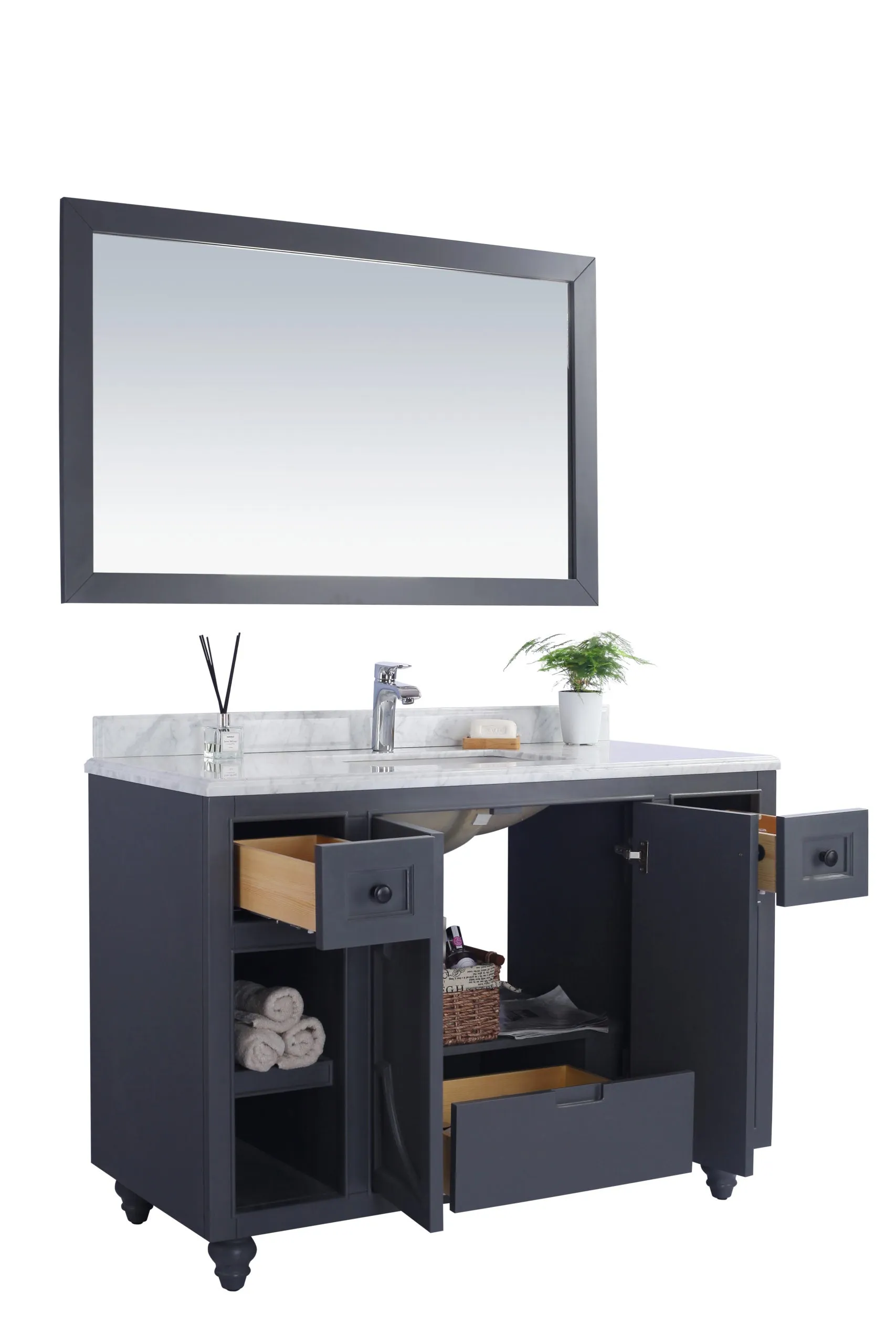 Odyssey 48" Maple Grey Bathroom Vanity with Countertop