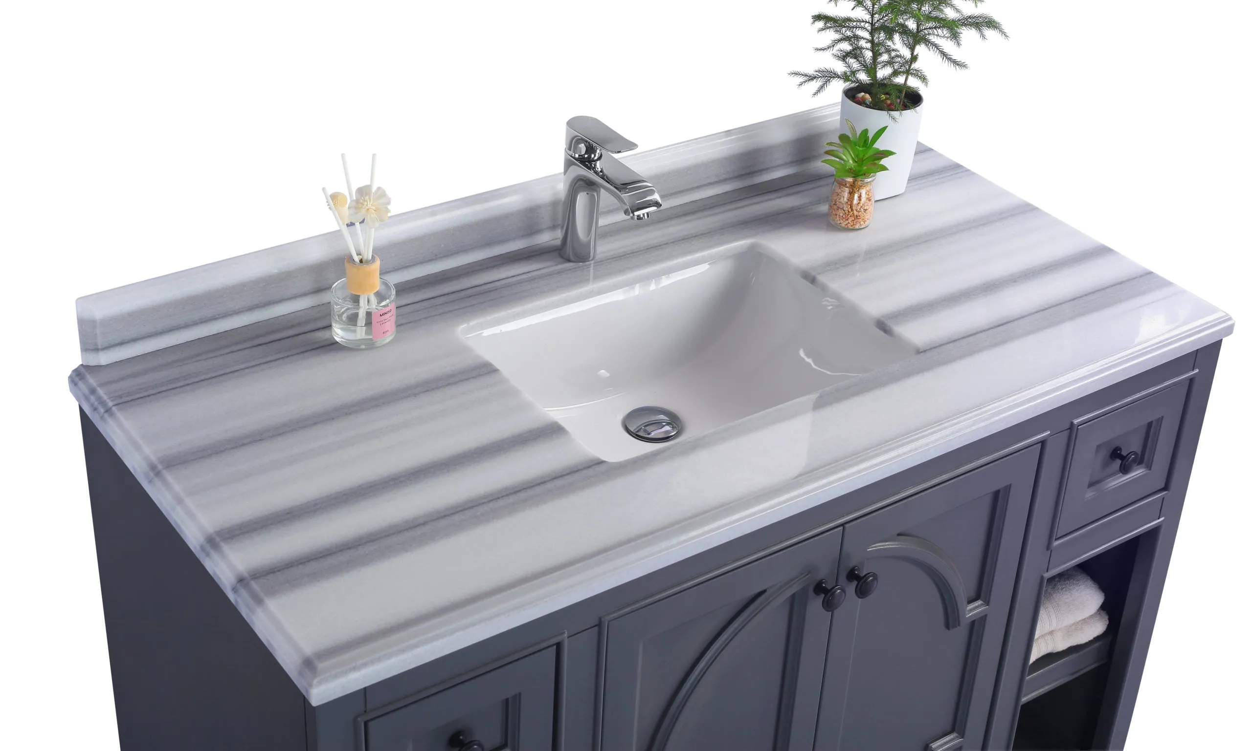 Odyssey 48" Maple Grey Bathroom Vanity with Countertop