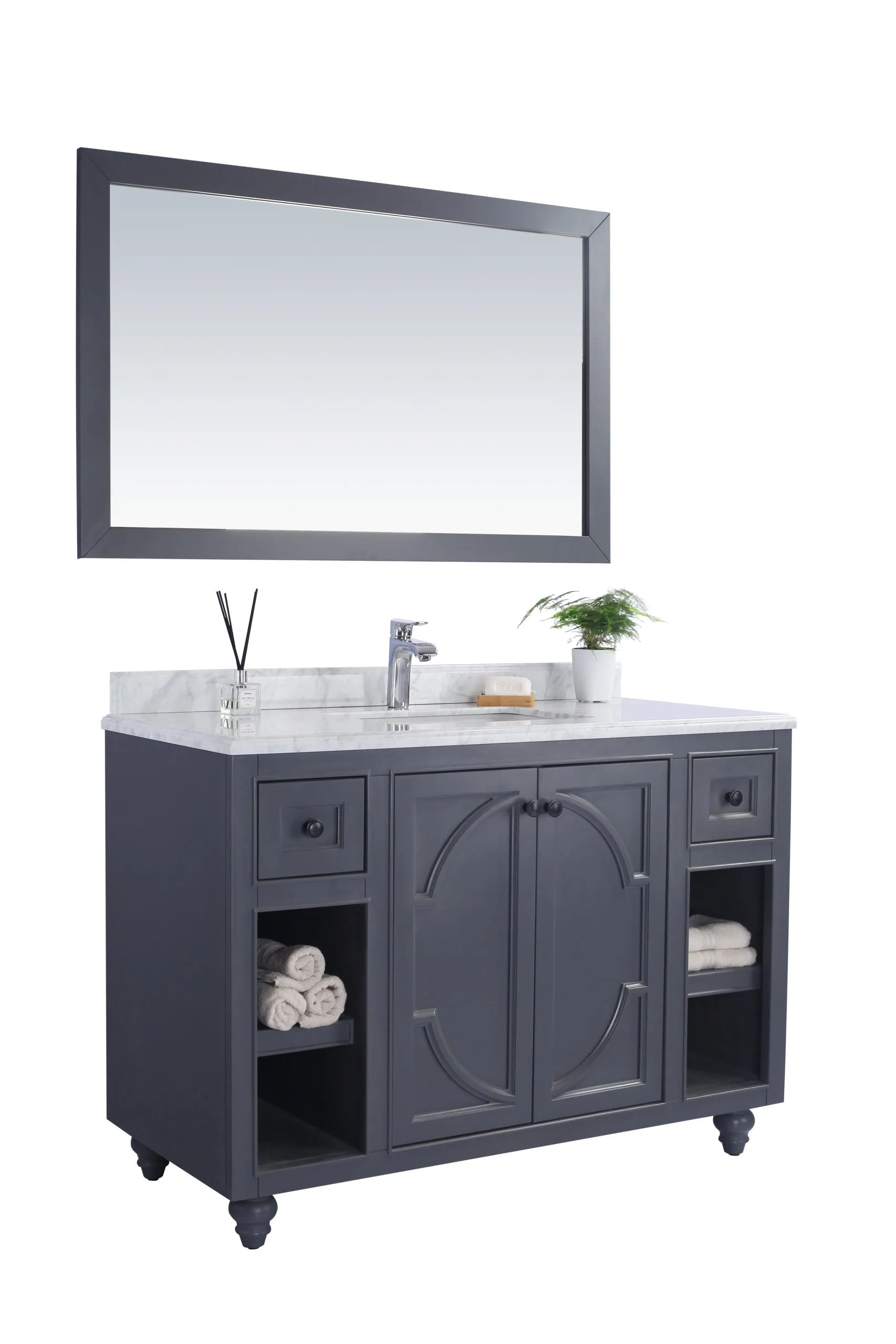Odyssey 48" Maple Grey Bathroom Vanity with Countertop