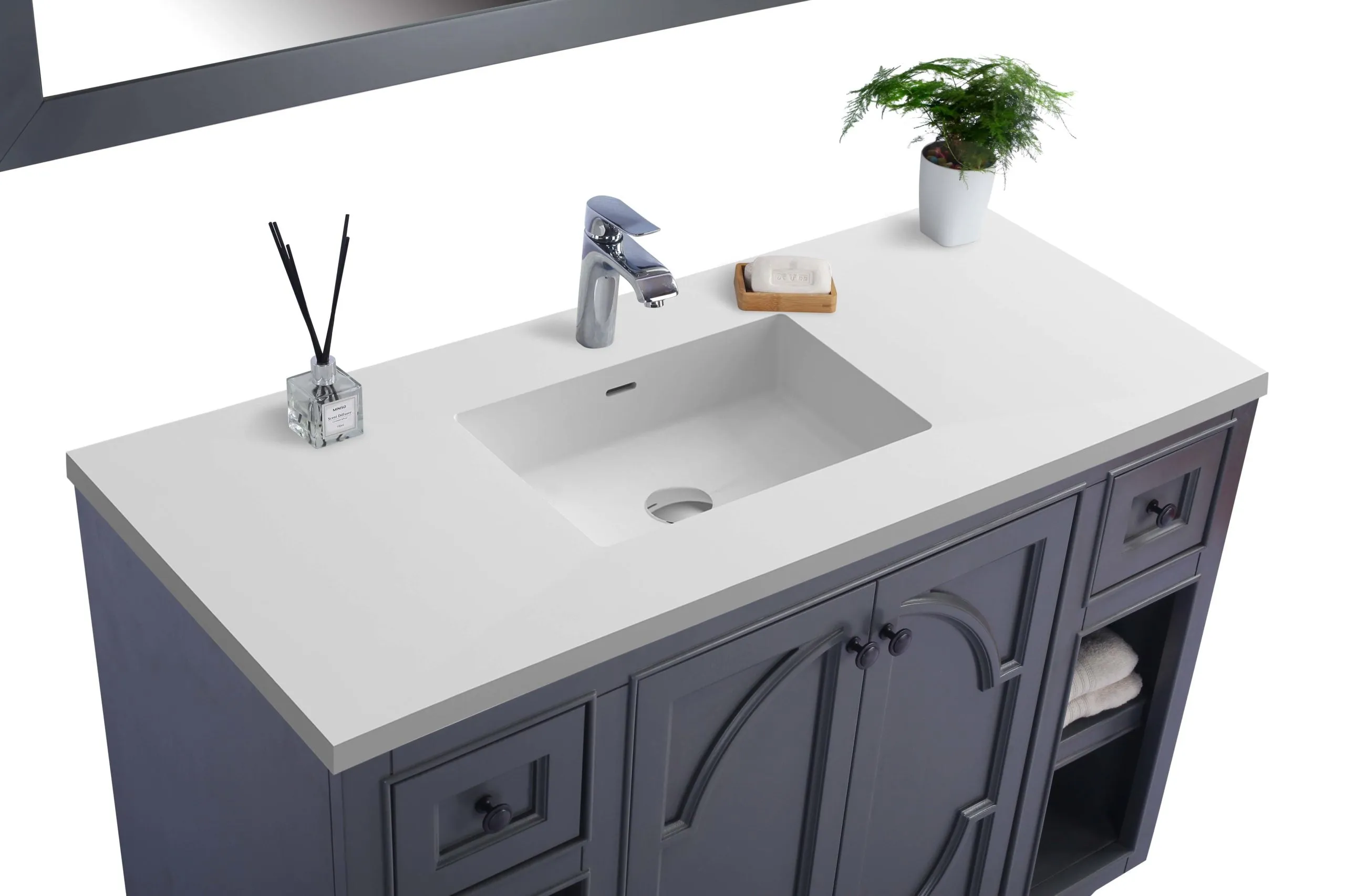 Odyssey 48" Maple Grey Bathroom Vanity with Countertop