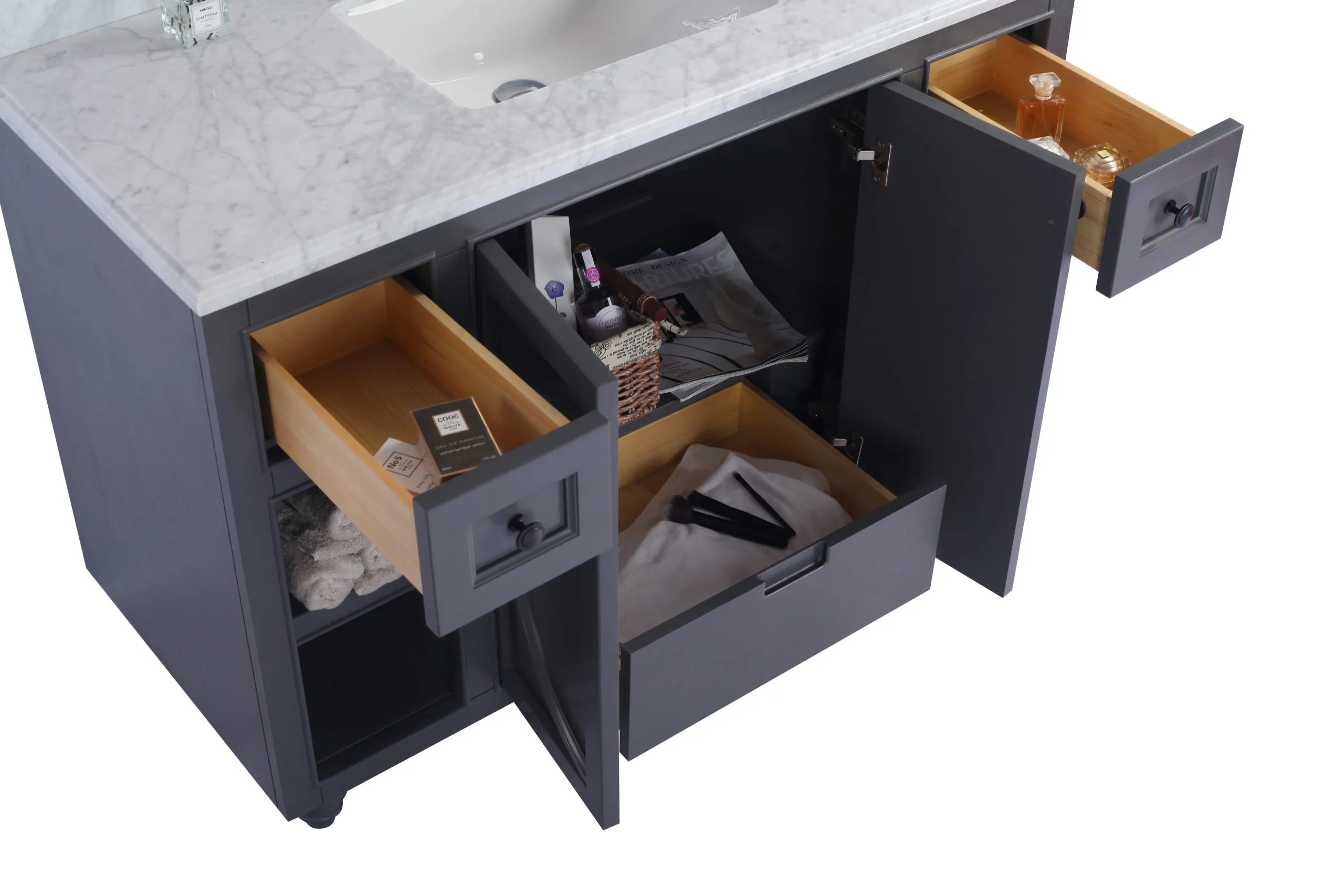 Odyssey 48" Maple Grey Bathroom Vanity with Countertop