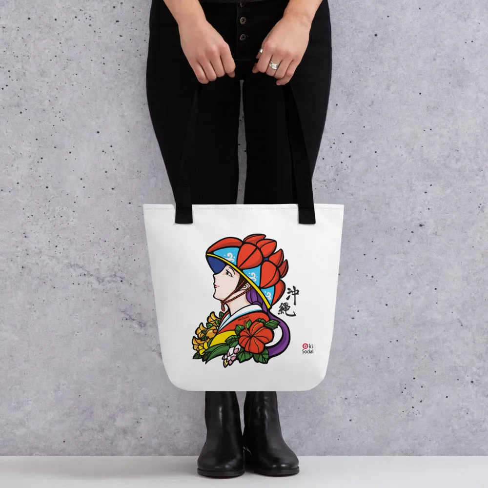 Okinawa Hanagasa Girl Tote bag