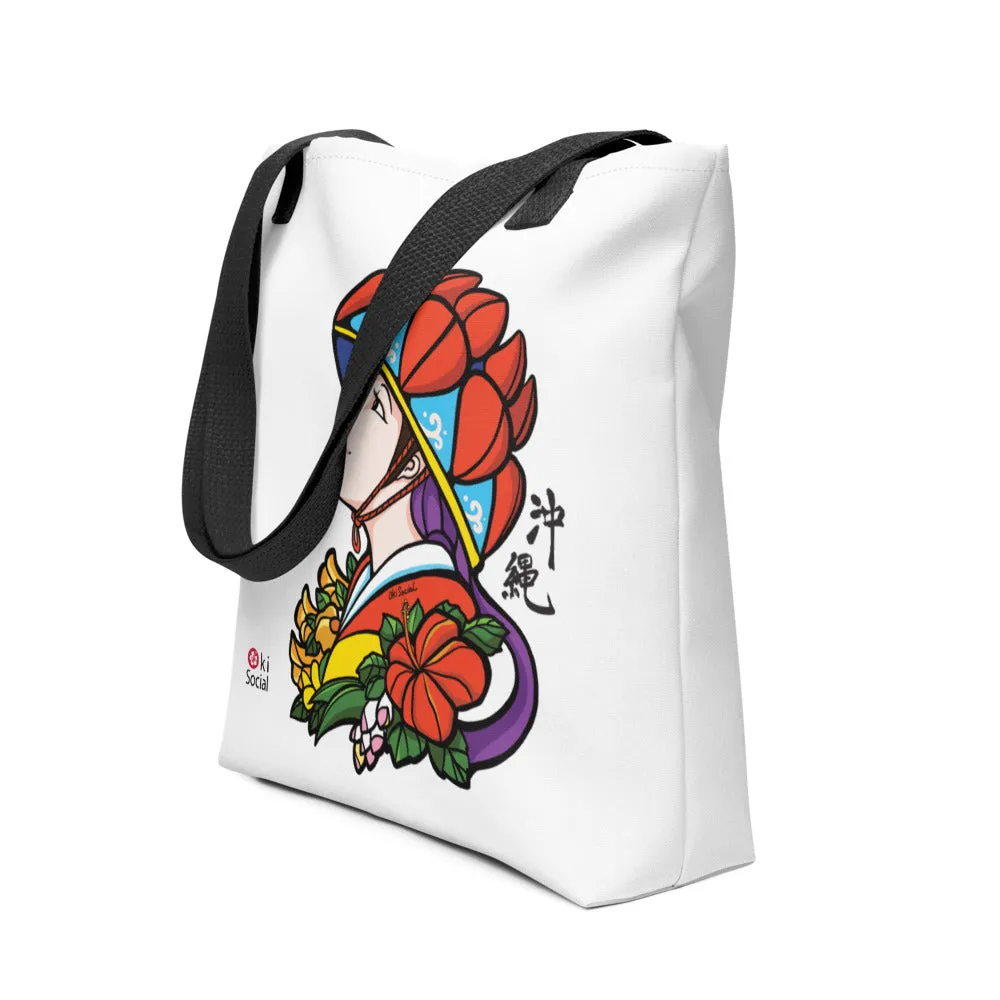 Okinawa Hanagasa Girl Tote bag