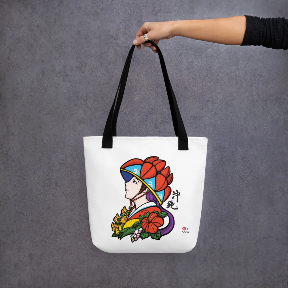 Okinawa Hanagasa Girl Tote bag