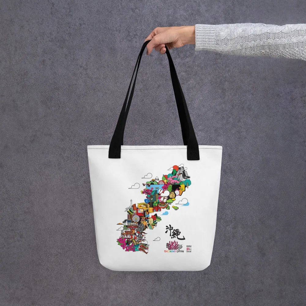 Okinawa Manhole Cover Map Large Tote