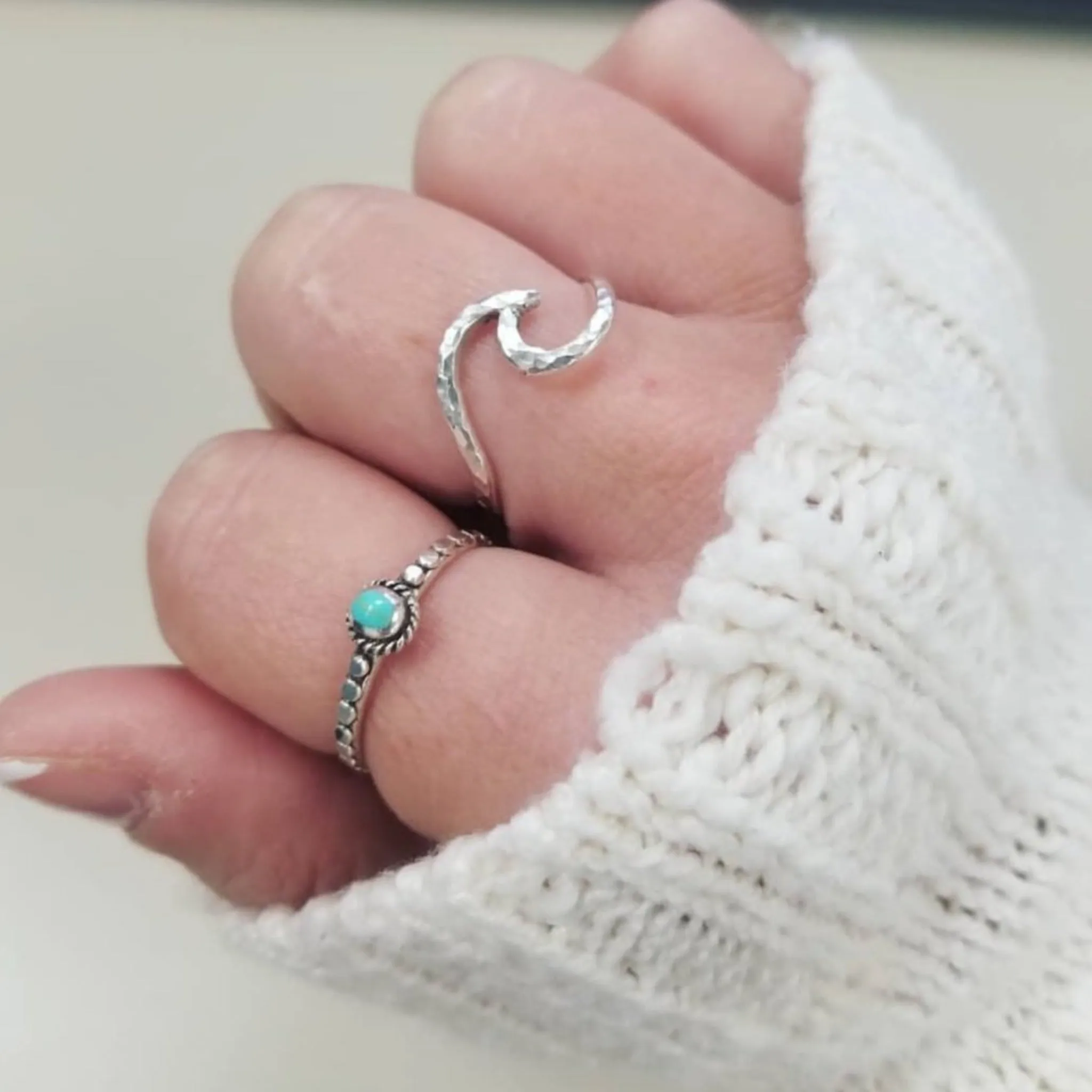 One Of A Kind Large Sterling Silver Wave Ring