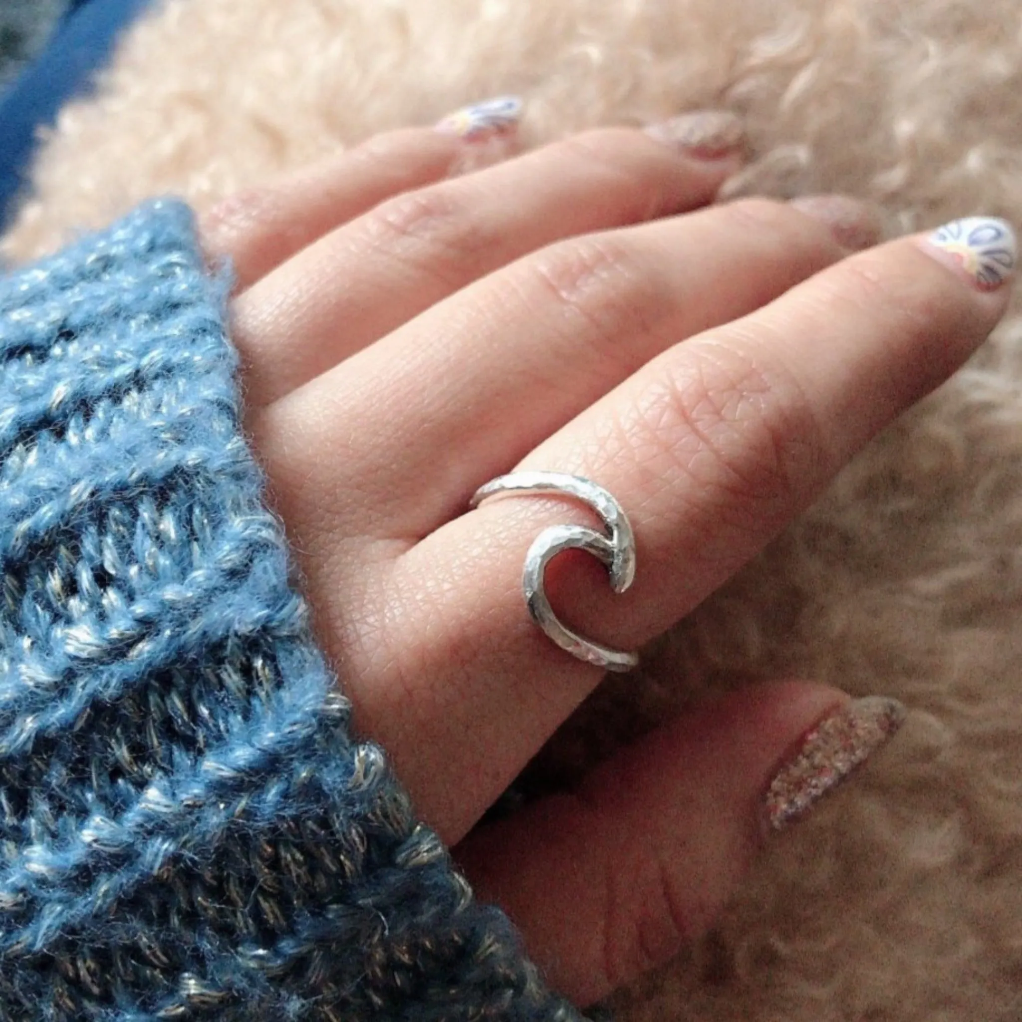 One Of A Kind Large Sterling Silver Wave Ring