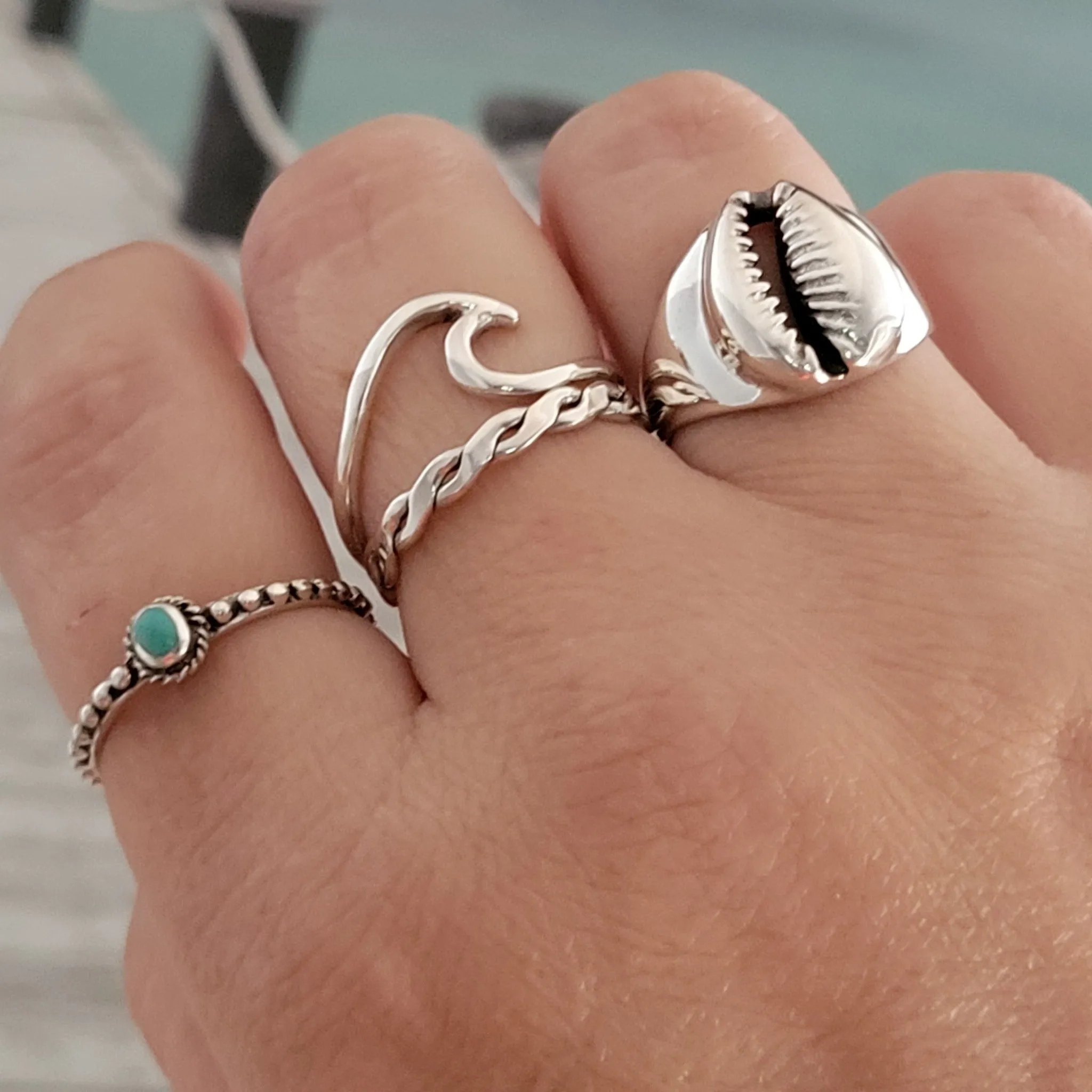 One Of A Kind Large Sterling Silver Wave Ring