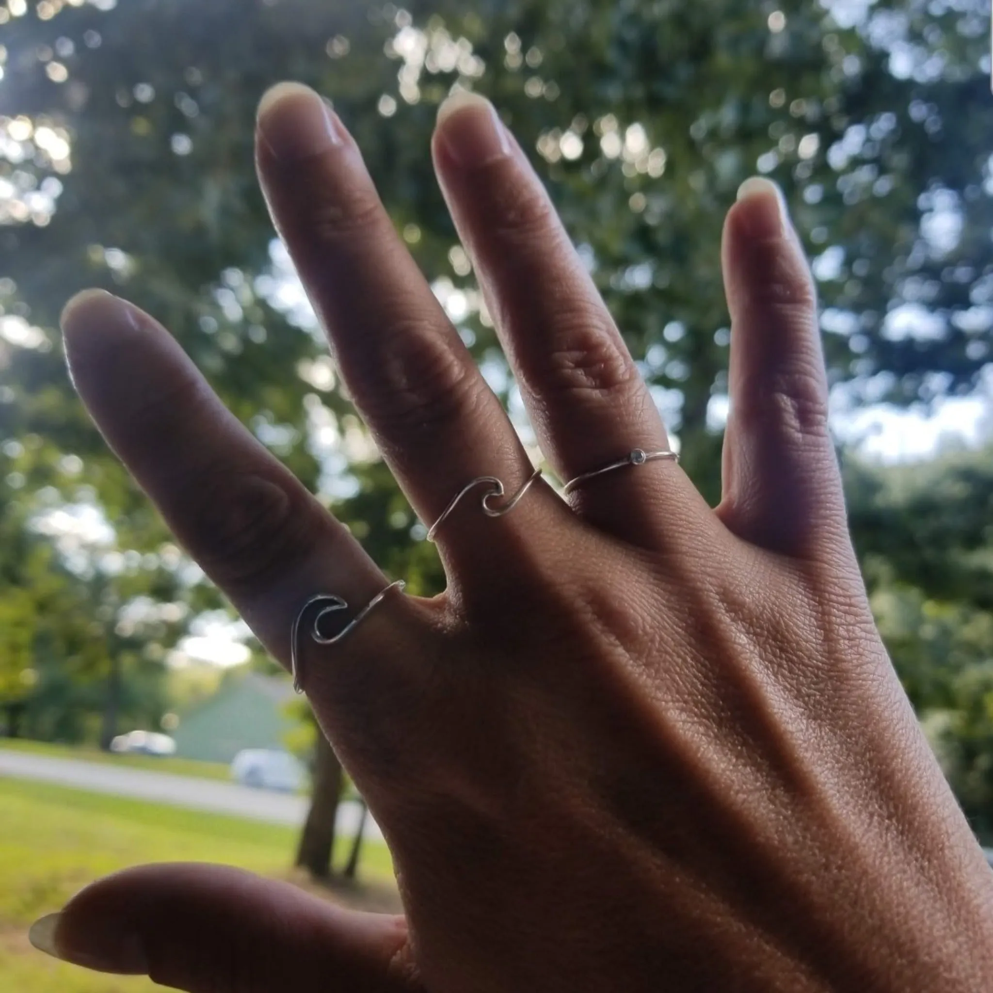 One Of A Kind Large Sterling Silver Wave Ring
