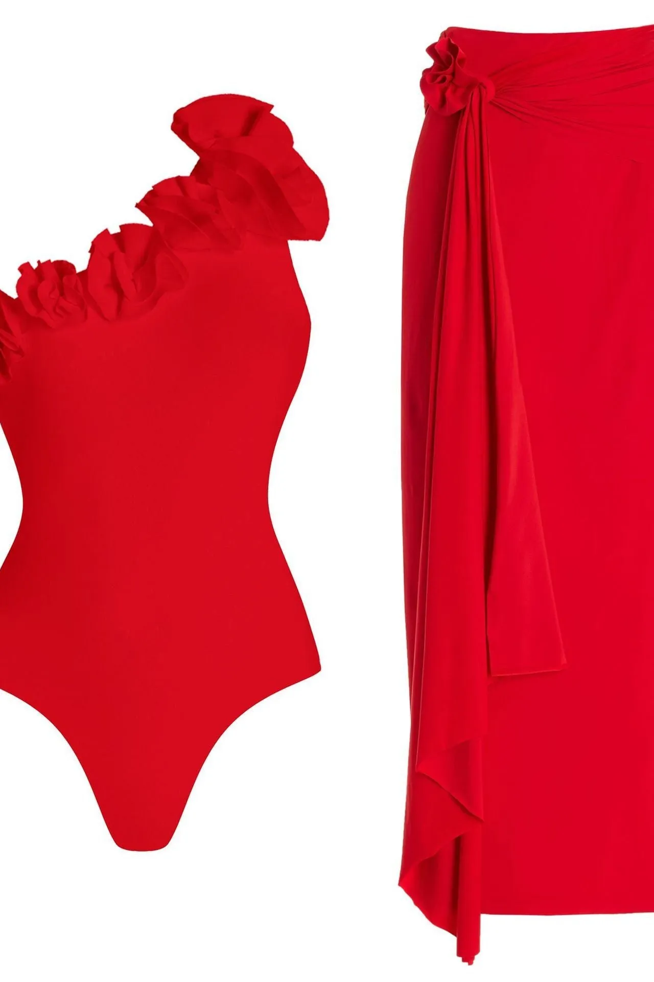 one-shoulder one-piece swimsuit 2 pieces