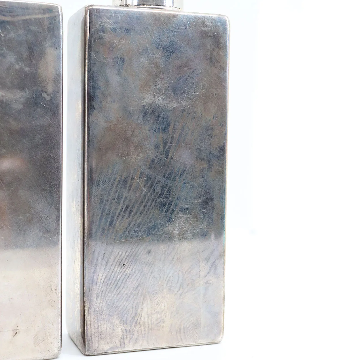 Pair of American Tiffany & Company Sterling Silver Talc Rectangular Vanity Bottles