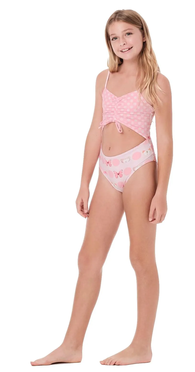 Peek A Boo Pink Butterflies One-Piece