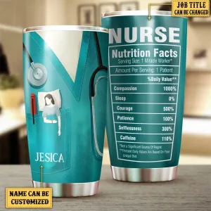 Personalized Nurse Nutritional Facts Tumbler