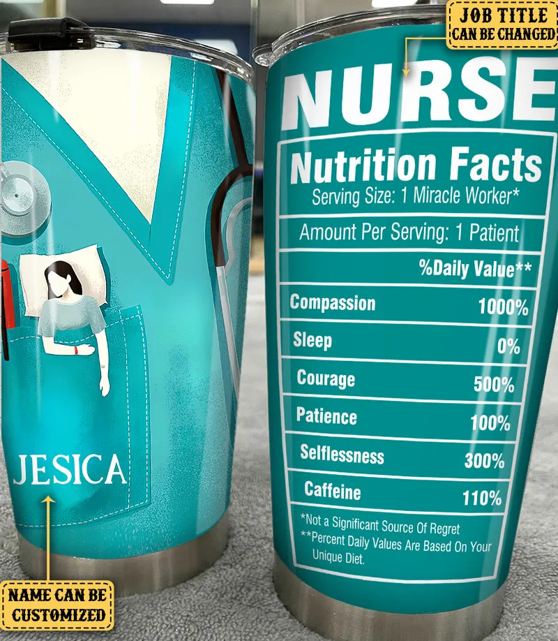 Personalized Nurse Nutritional Facts Tumbler
