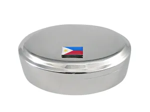 Philippines Flag Pendant Oval Trinket Jewelry Box