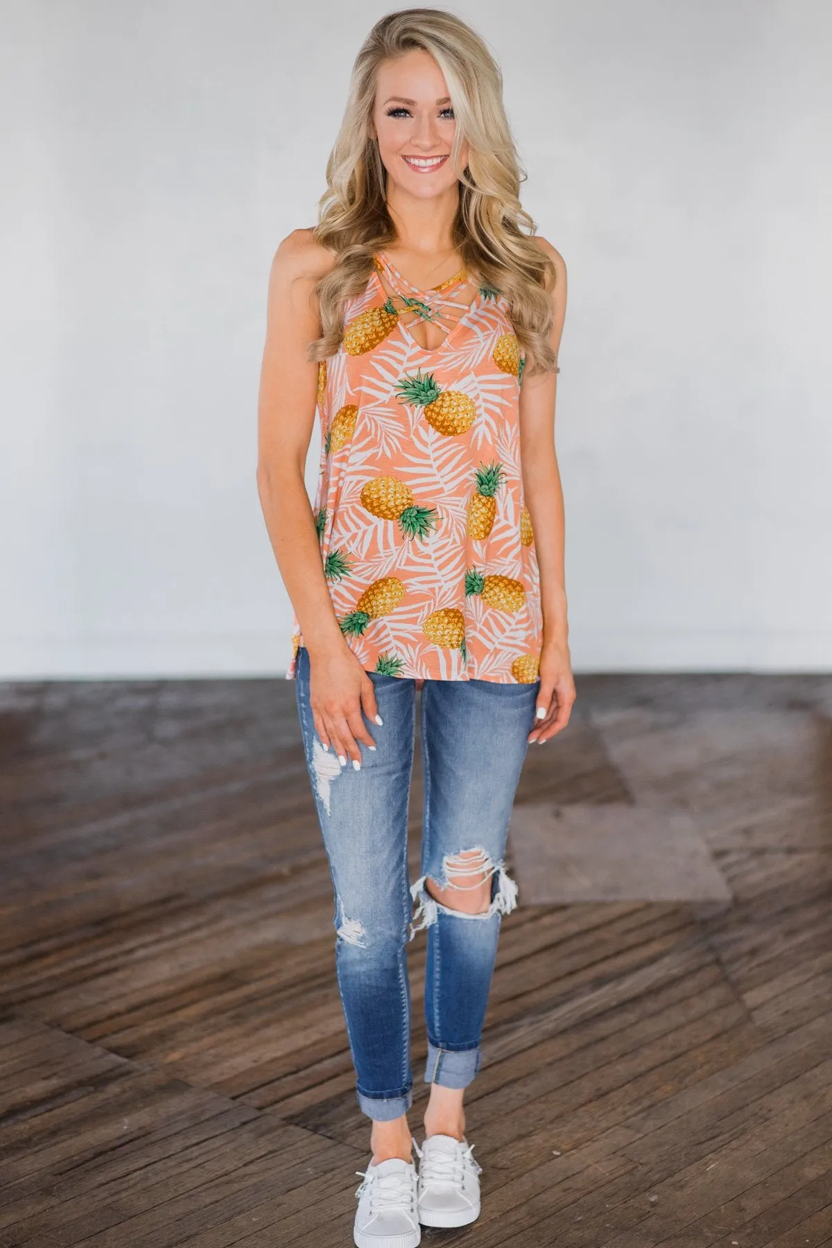 Pineapple Dreams Tank Top - Sherbert