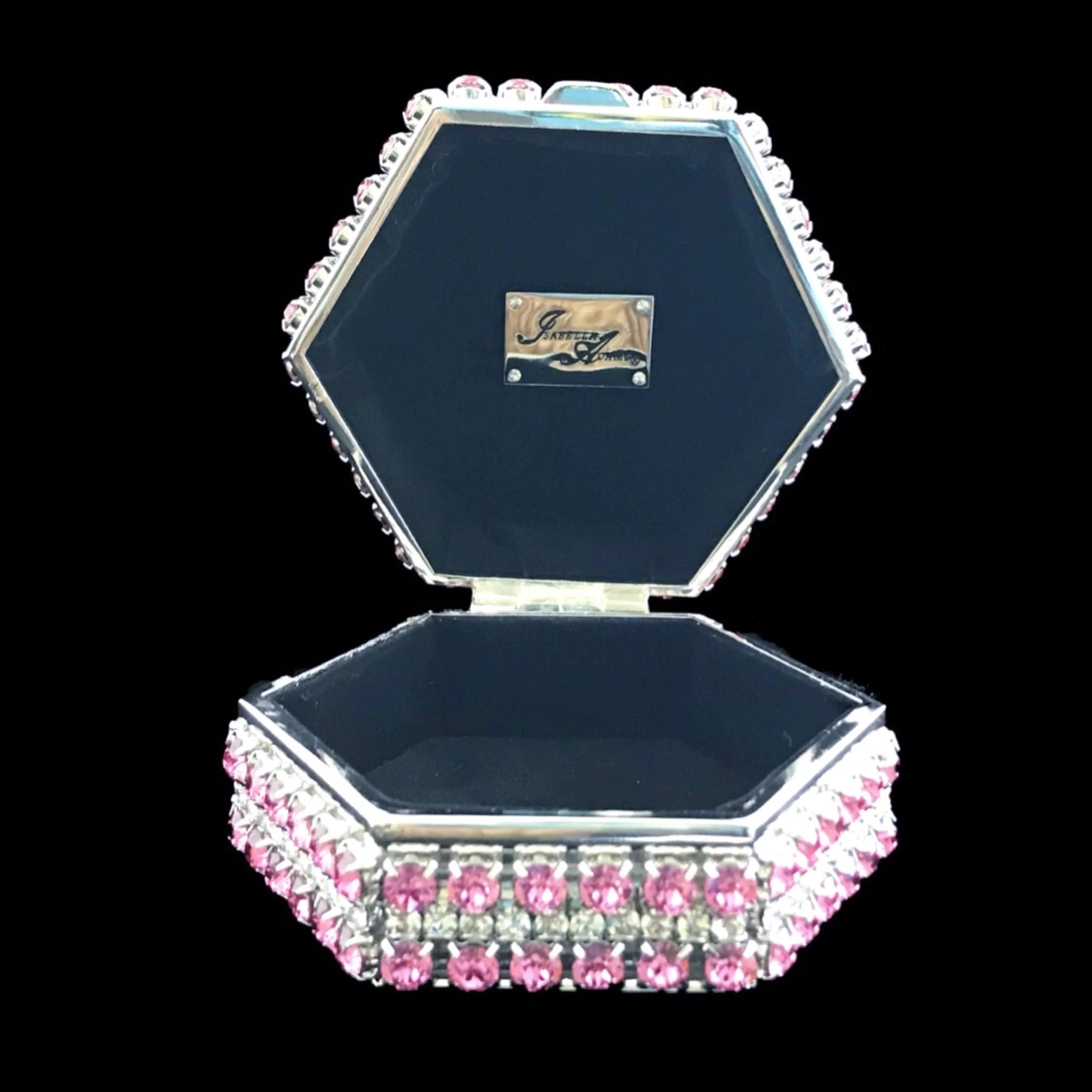 Pink Bee Hexagon Box Featuring Premium Crystals