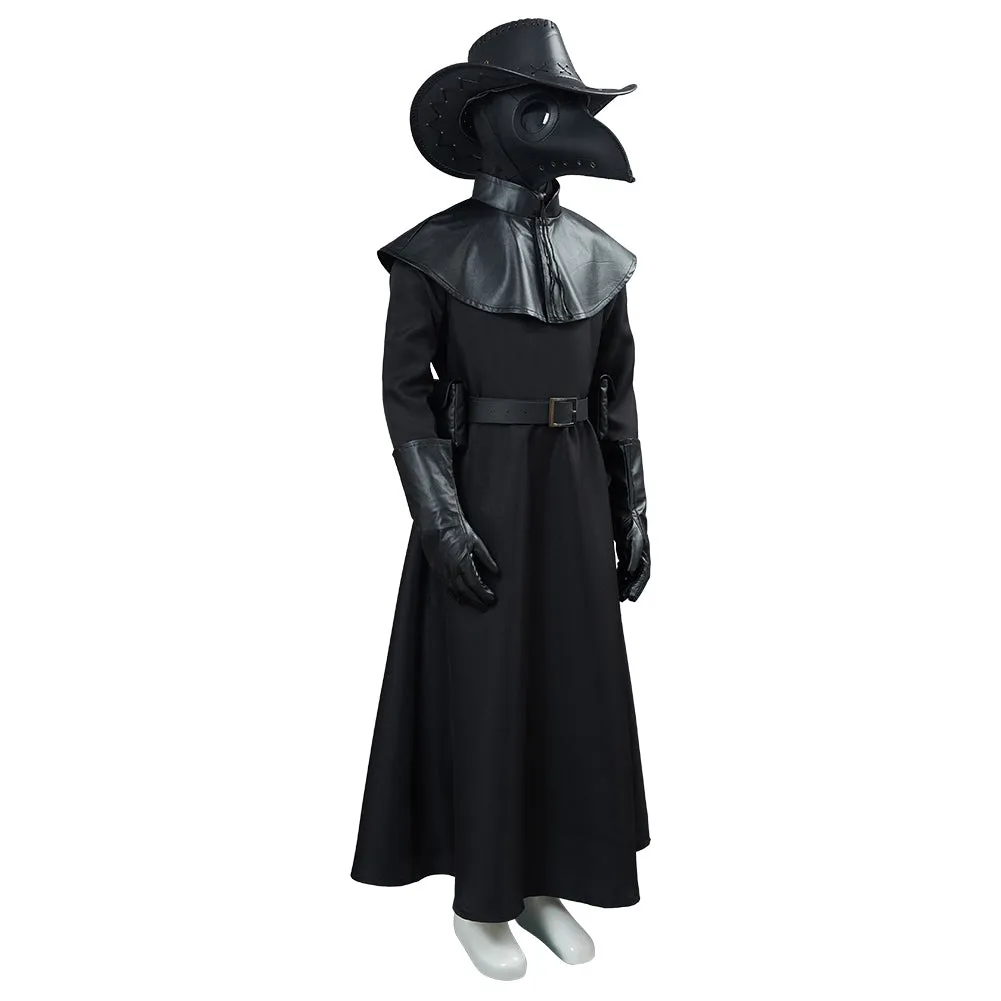 Plague Doctor Kids Children Halloween Carnival Suit Outfit Cosplay Costume
