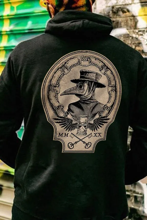 Plague Doctor Printed Men's Hoodie