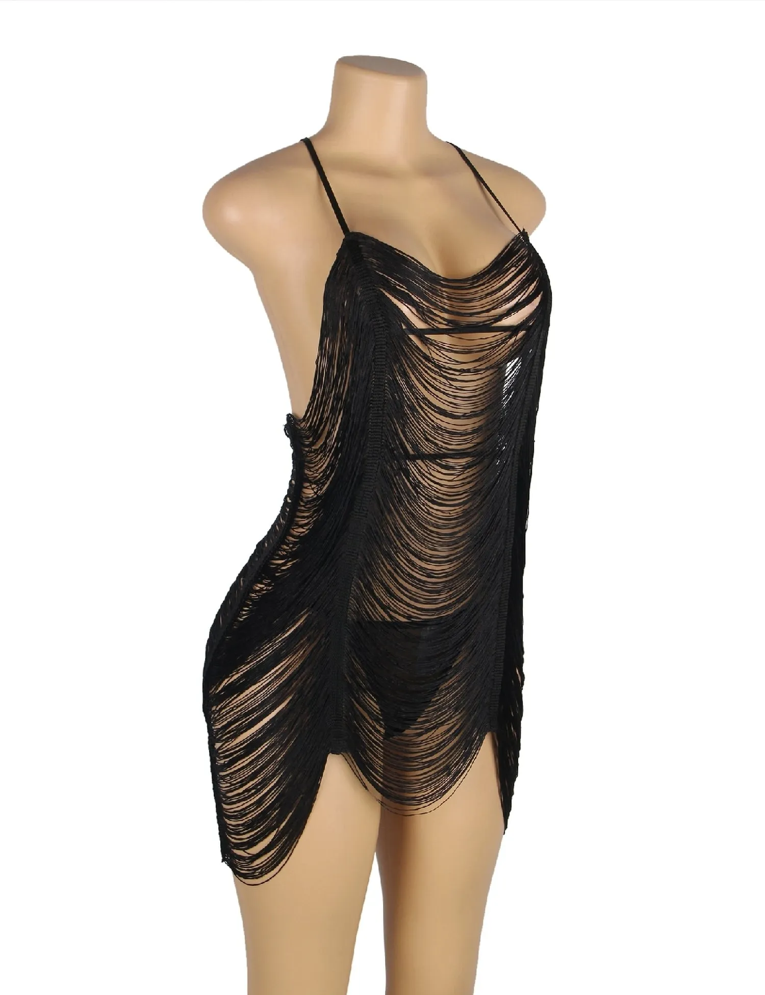 Plus Size Tassel Hollow Sexy Beach Babydoll