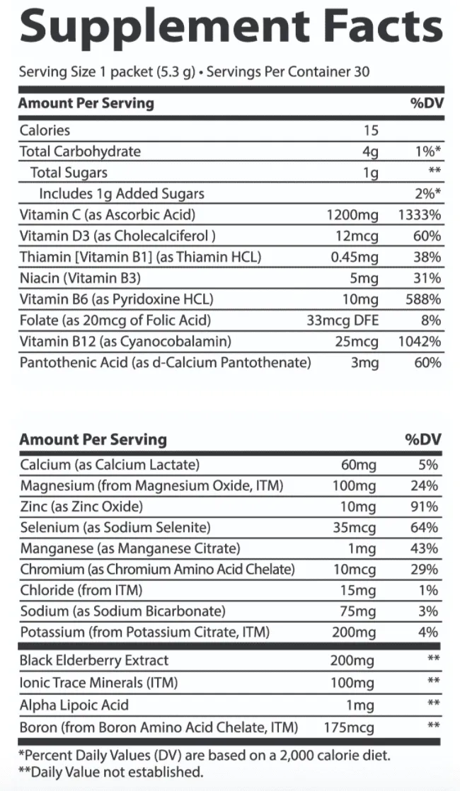 Power Pak   Immunity Lemon Berry, 30 ct