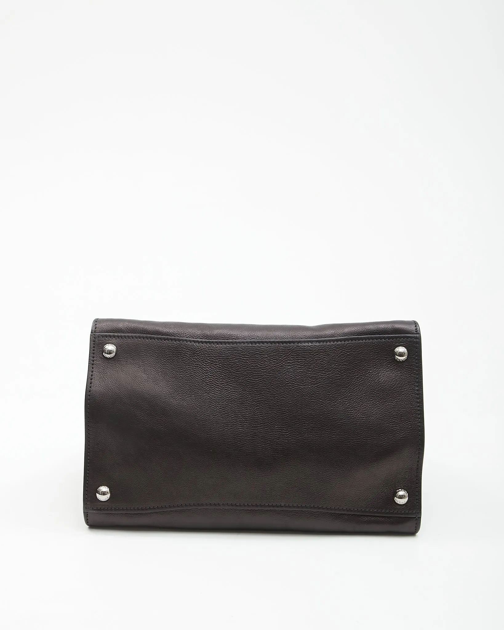 Prada Black Leather Glace Calf Twin Pocket Tote Bag