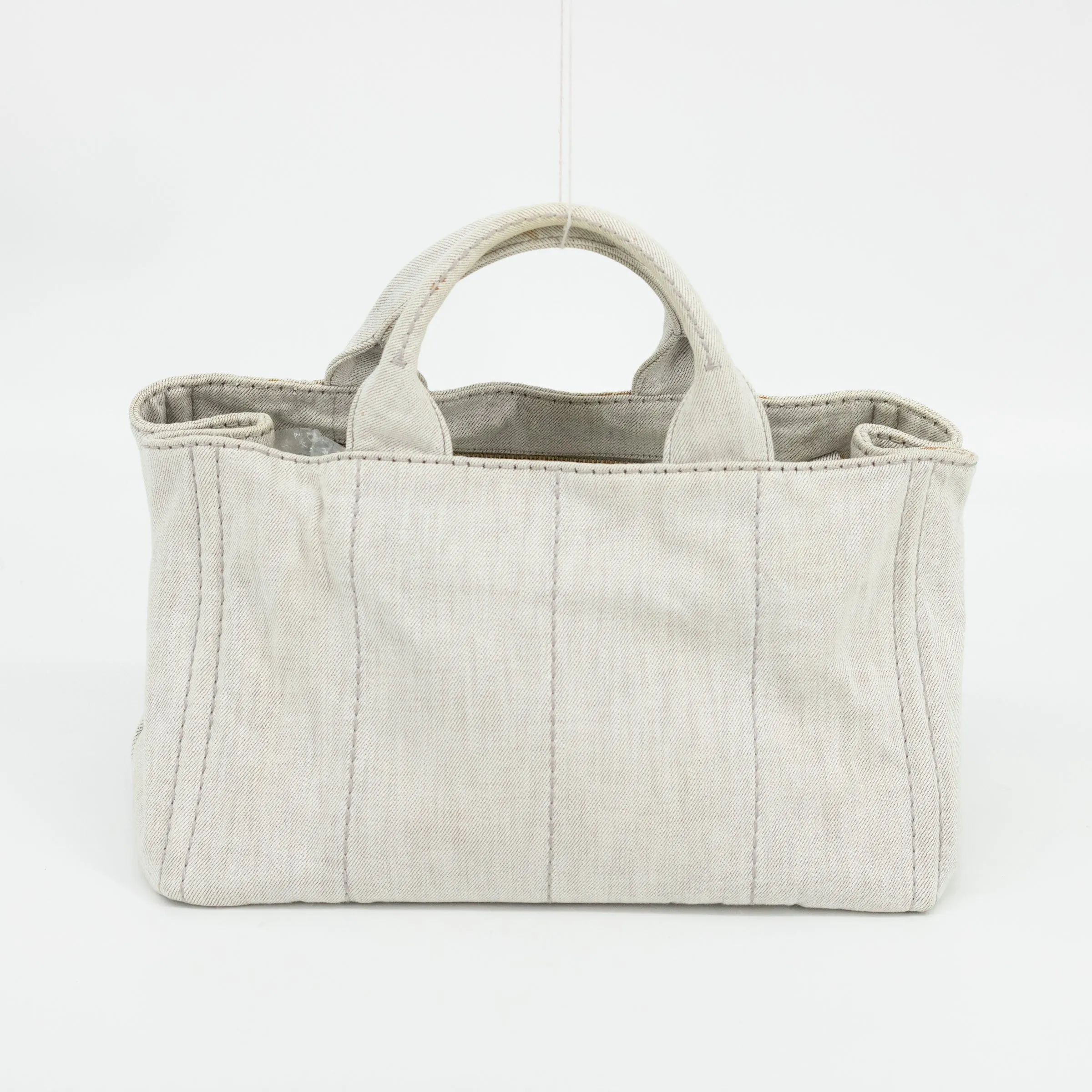 Prada Light Gray Canapa Denim 2WAY Tote Bag #1969