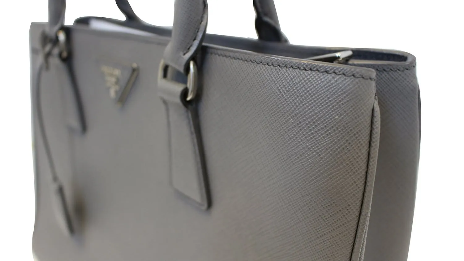 Prada Saffiano Executive Dark Grey Tote Shoulder Bag
