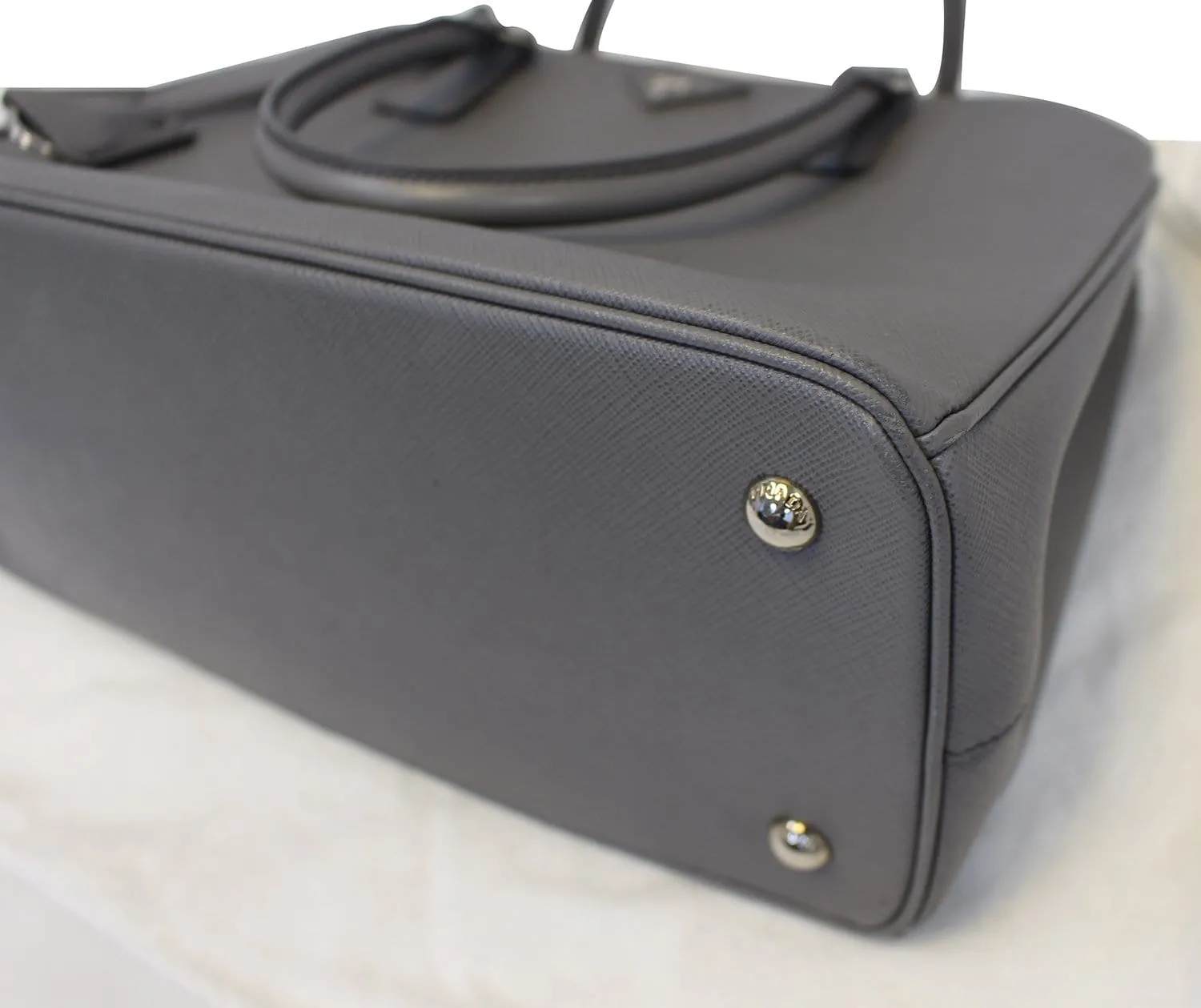 Prada Saffiano Executive Dark Grey Tote Shoulder Bag
