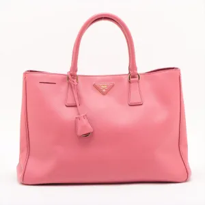Prada Saffiano Galeria Leather Pink Tote Bag-#1940