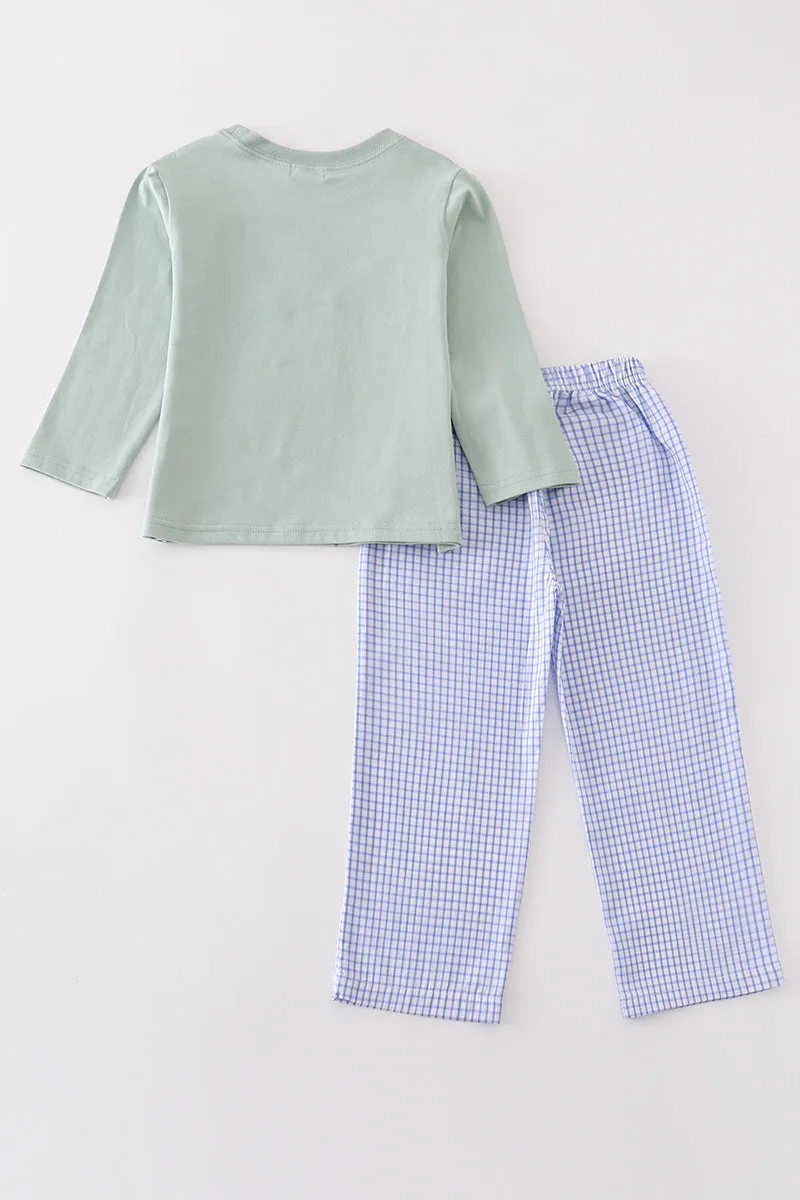 Premium Green Cow Applique Boy Set
